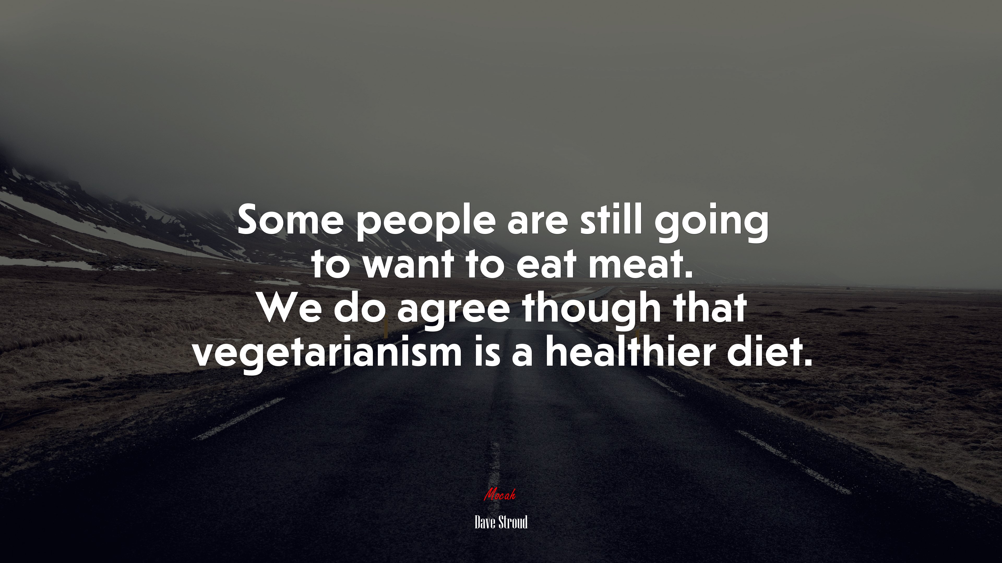 Some people are still going to want to eat meat. We do agree though that vegetarianism is a healthier diet. | Dave Stroud quote HD Wallpaper