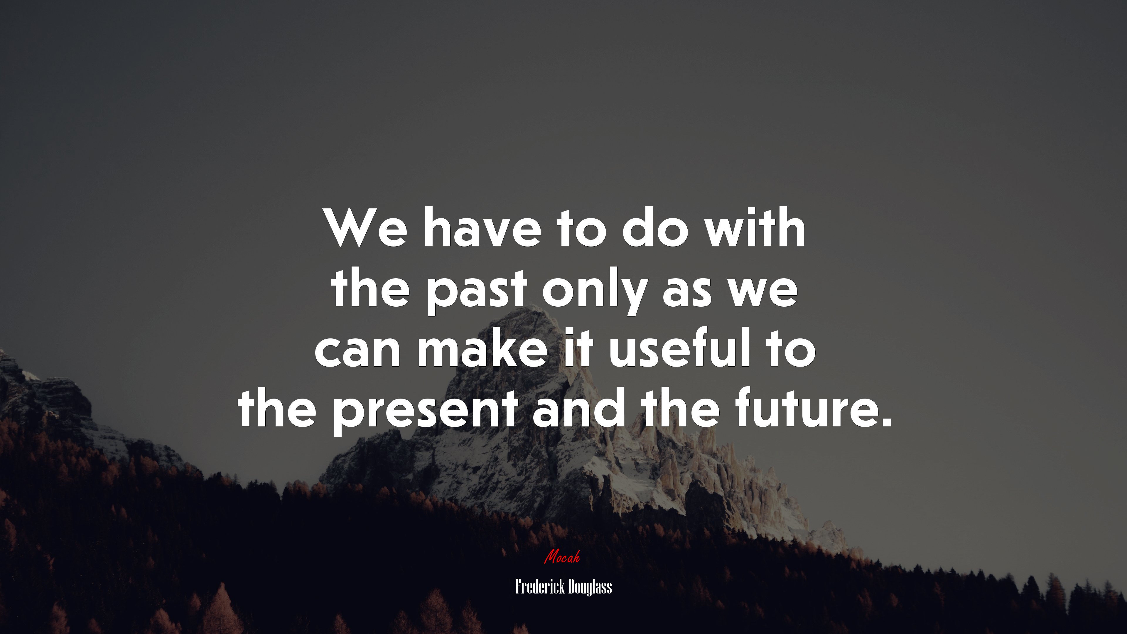 We have to do with the past only as we can make it useful to the present and the future. | Frederick Douglass quote HD Wallpaper