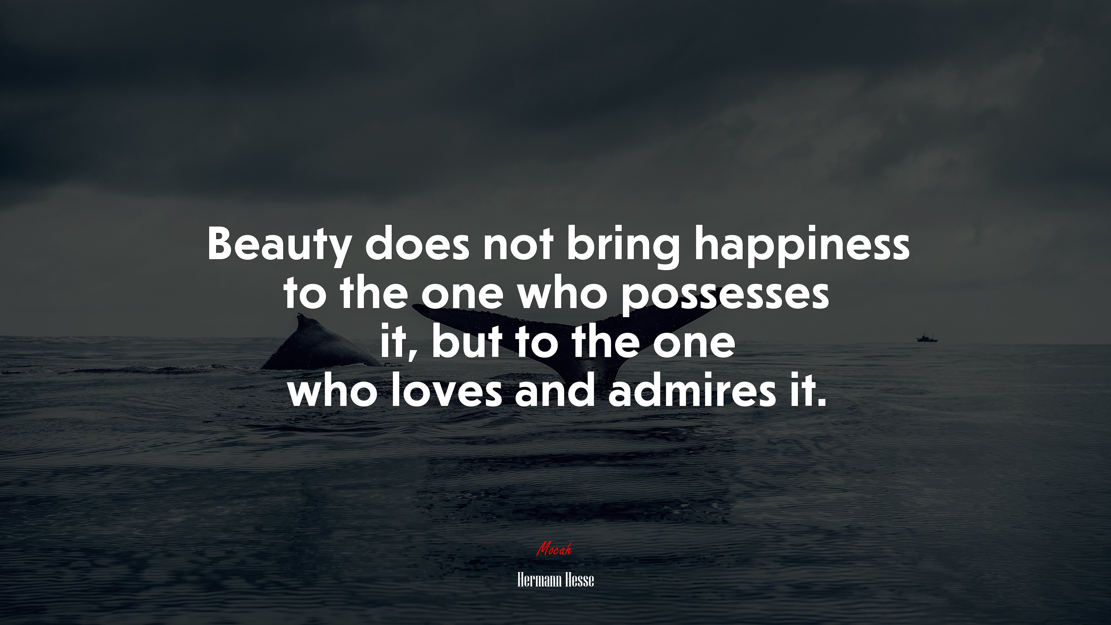Beauty does not bring happiness to the one who possesses it, but to the one who loves and admires it. | Hermann Hesse quote HD Wallpaper