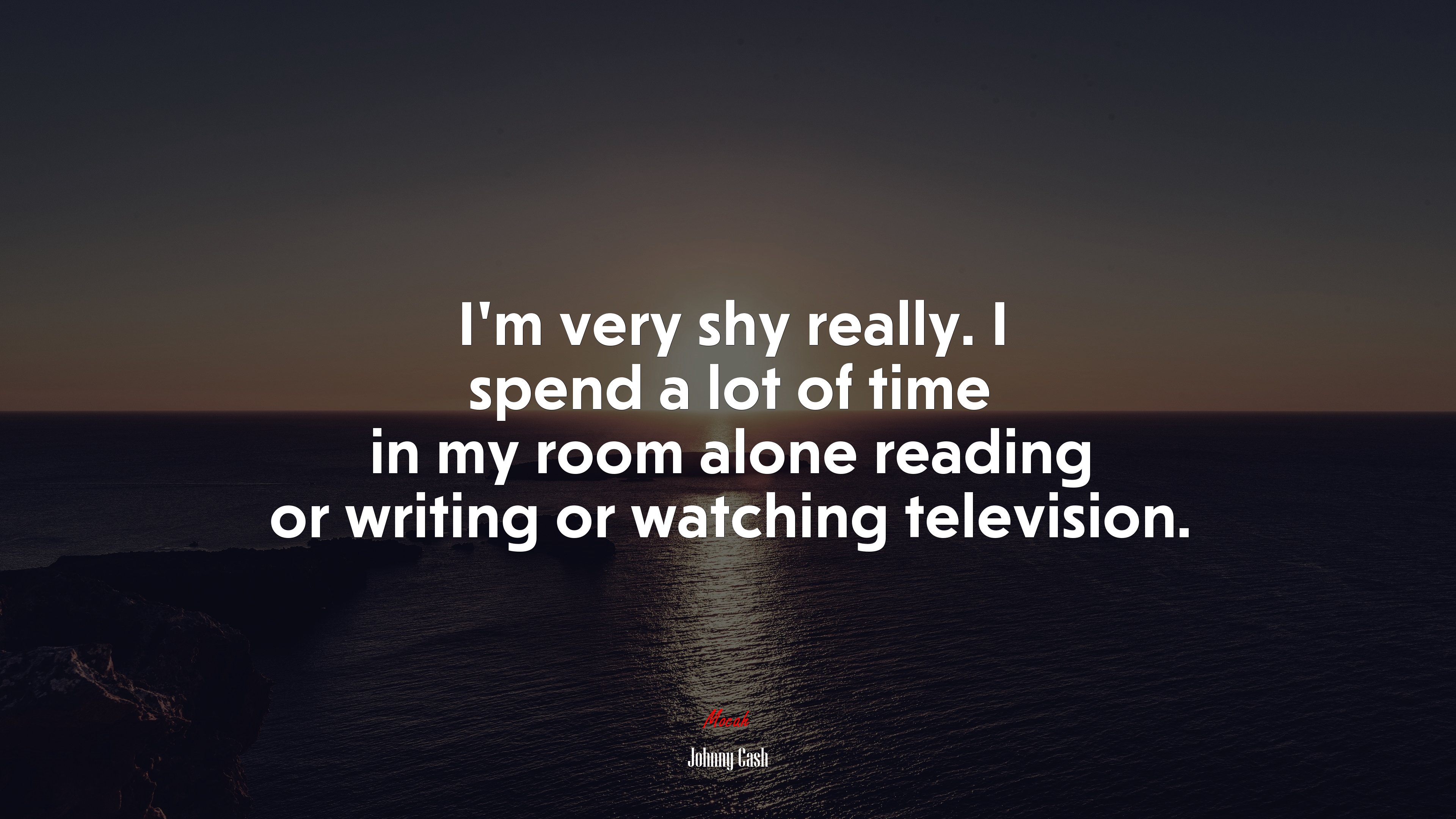 I’m very shy really. I spend a lot of time in my room alone reading or writing or watching television. | Johnny Cash quote HD Wallpaper