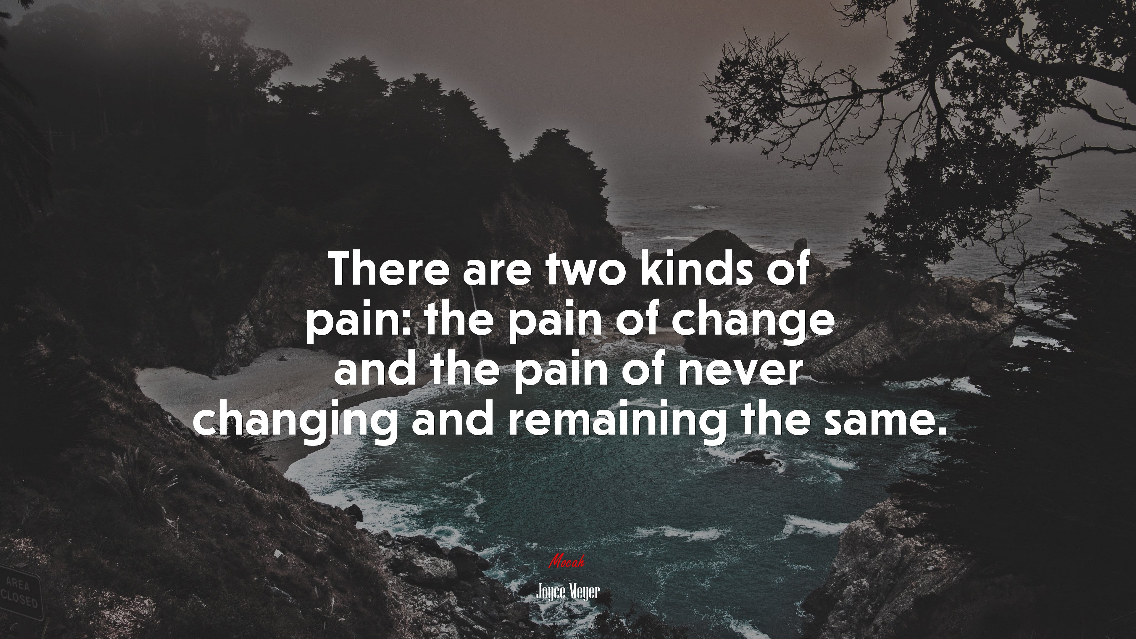 There are two kinds of pain: the pain of change and the pain of never changing and remaining the same. | Joyce Meyer quote HD Wallpaper