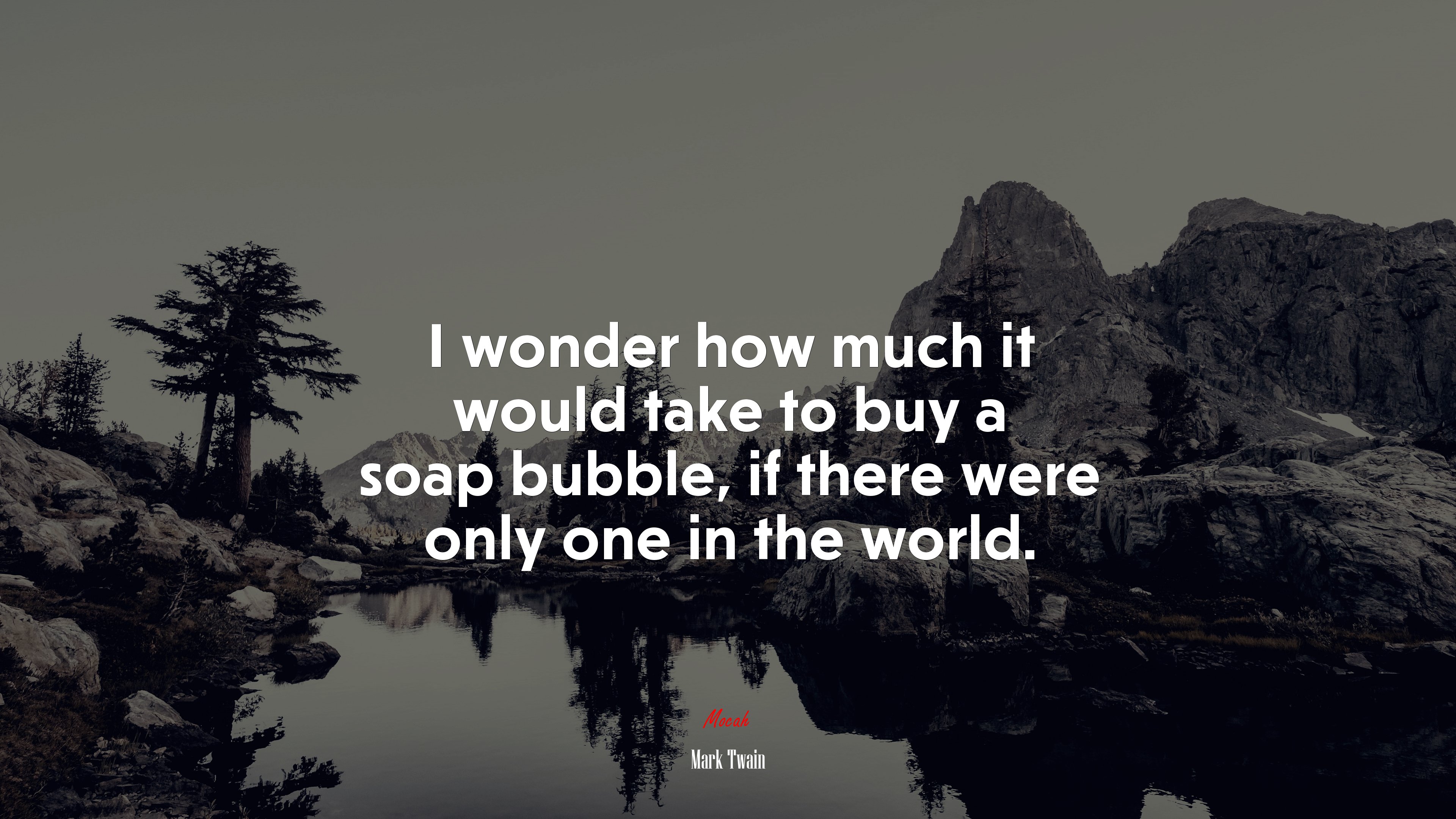 I wonder how much it would take to buy a soap bubble, if there were only one in the world. | Mark Twain quote HD Wallpaper