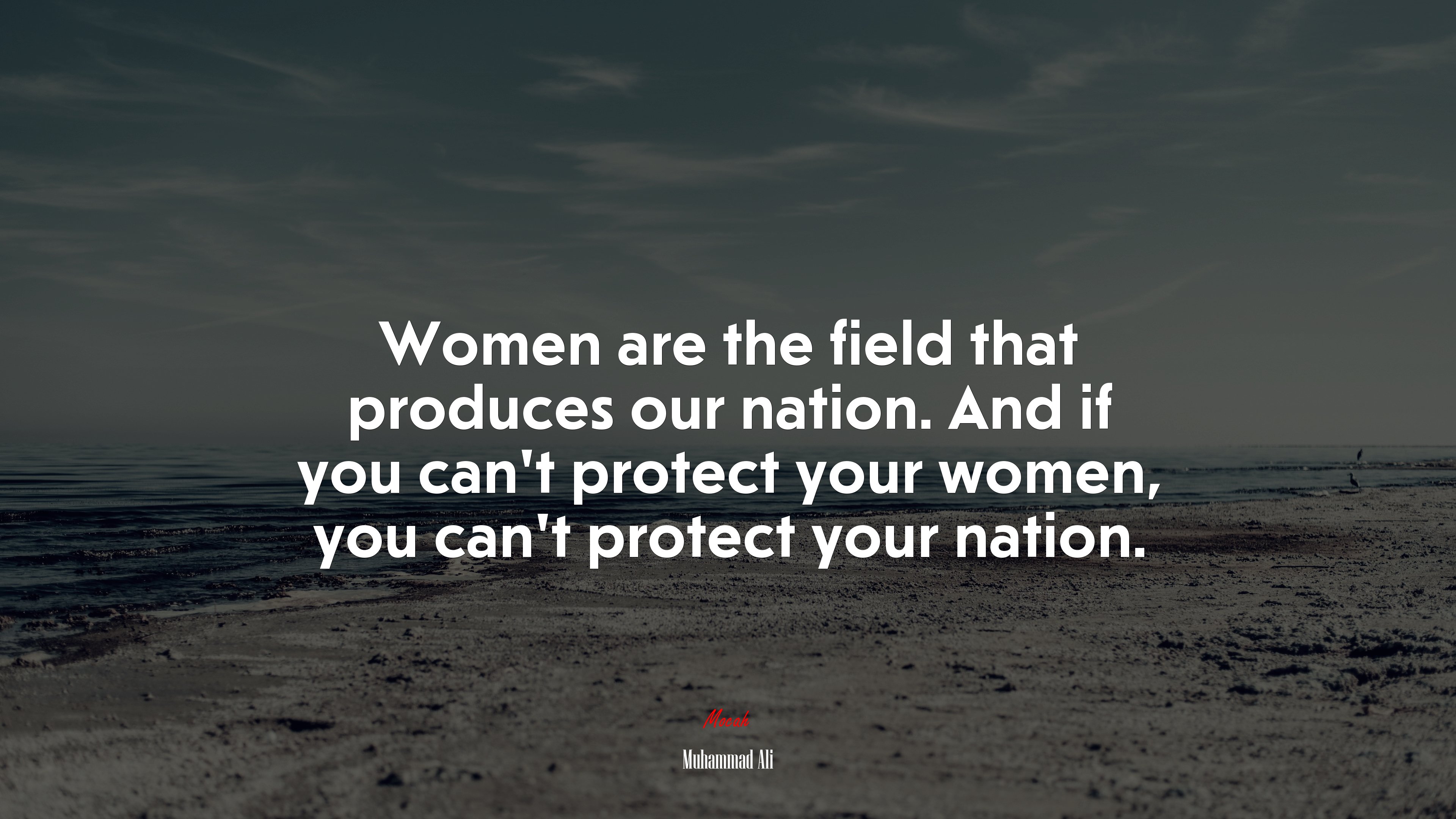 Women are the field that produces our nation. And if you can’t protect your women, you can’t protect your nation. | Muhammad Ali quote HD Wallpaper