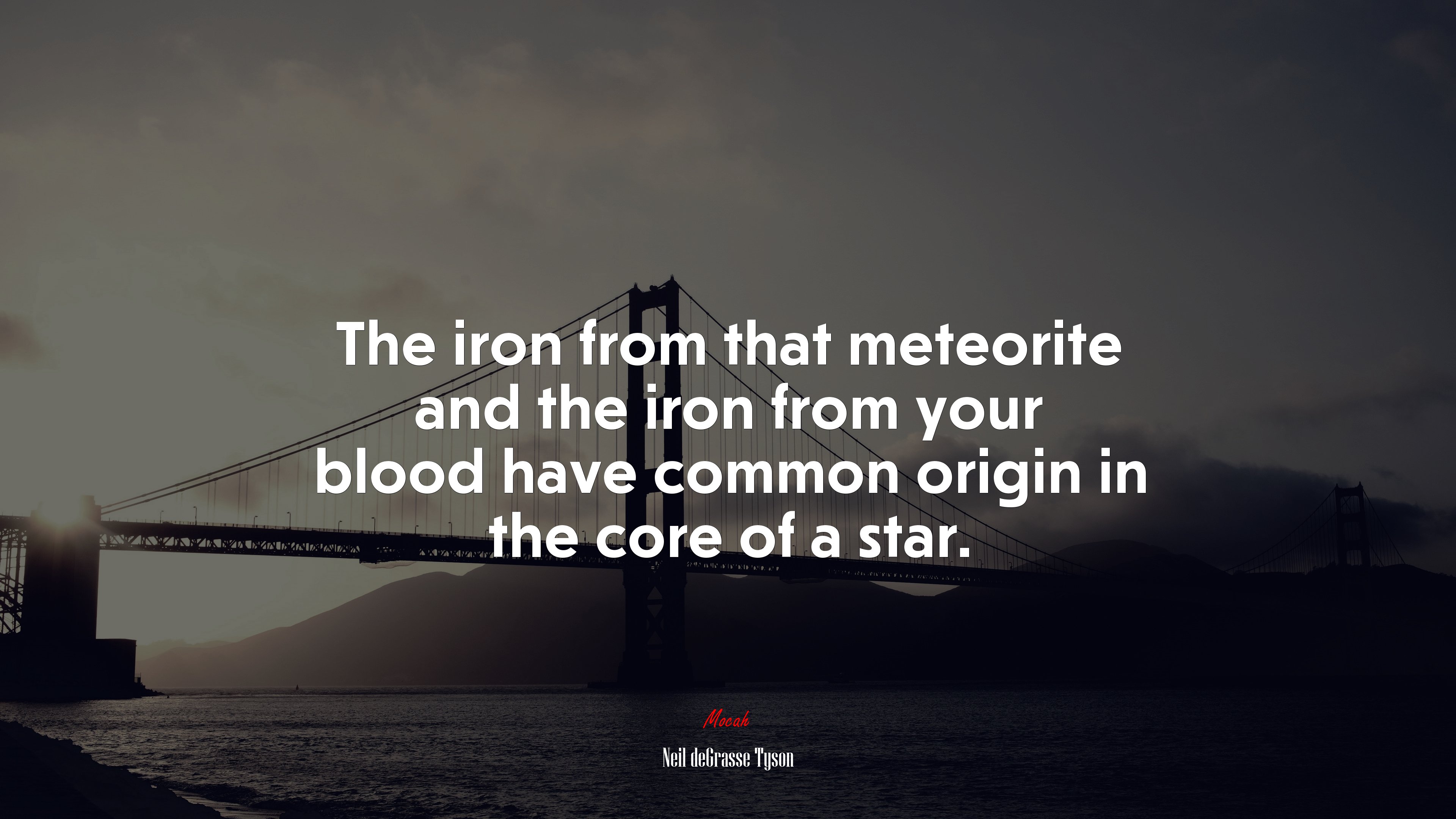 The iron from that meteorite and the iron from your blood have common origin in the core of a star. | Neil deGrasse Tyson quote HD Wallpaper