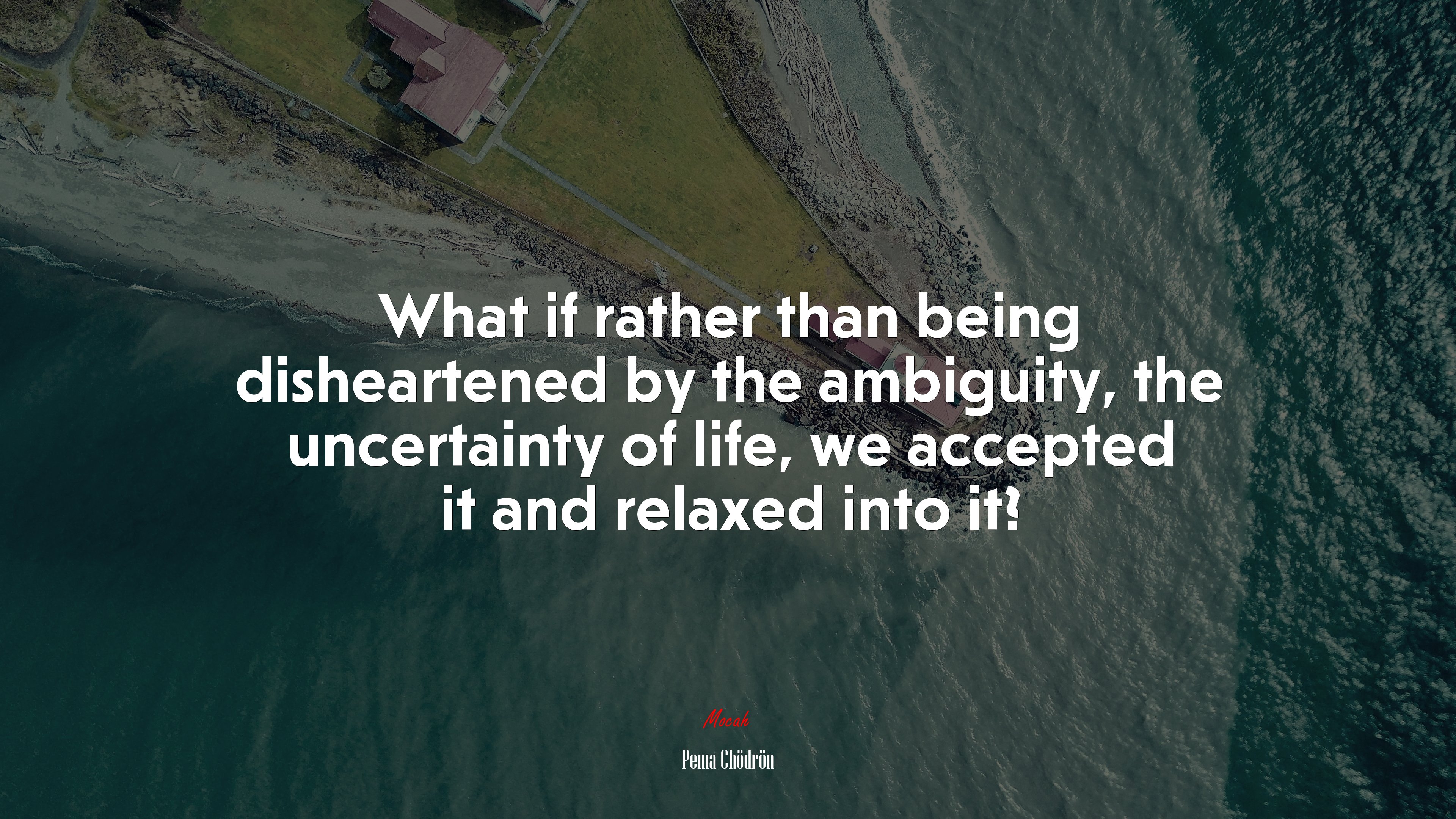 What if rather than being disheartened by the ambiguity, the uncertainty of life, we accepted it and relaxed into it? | Pema Chödrön quote HD Wallpaper