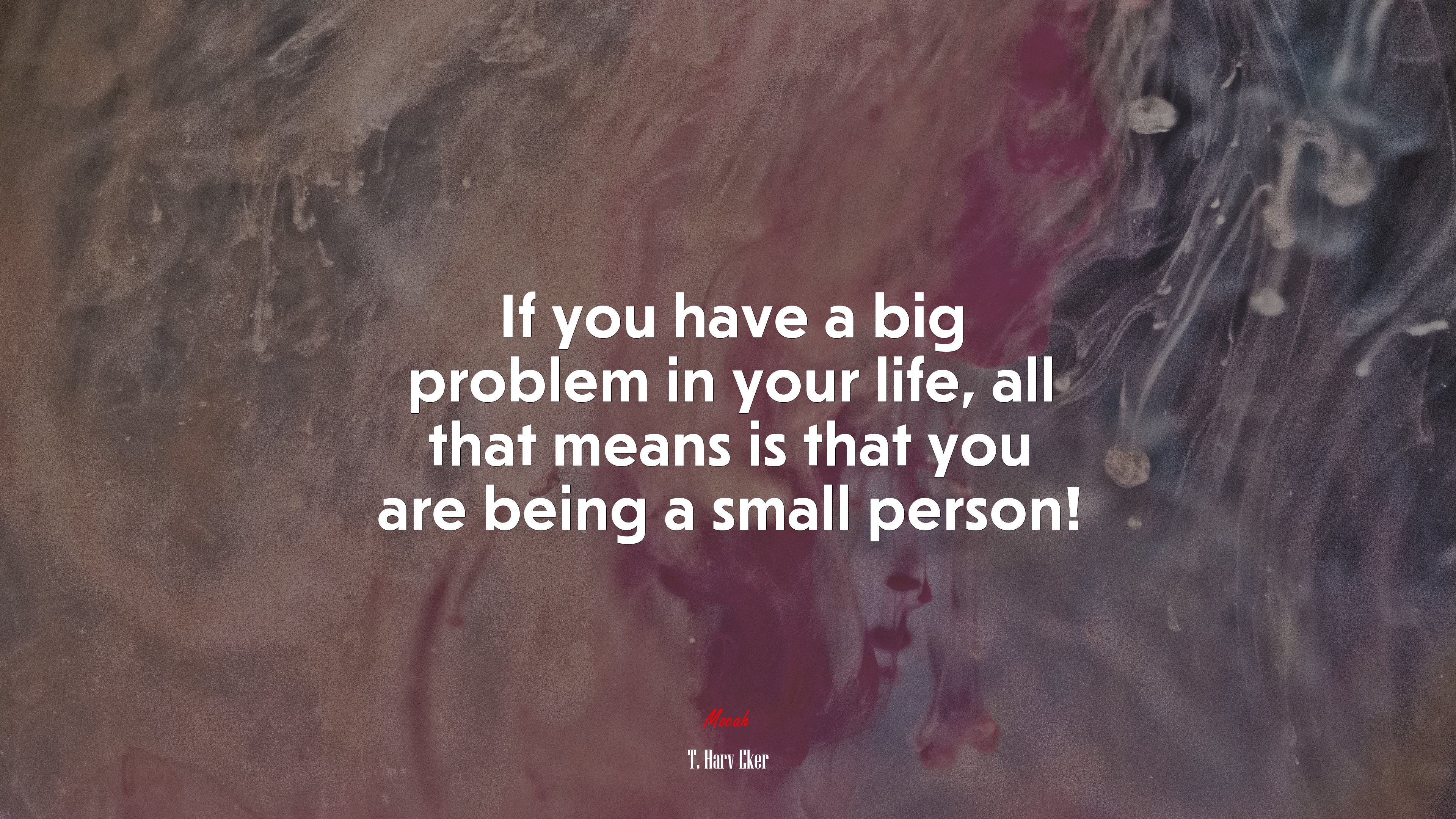 If you have a big problem in your life, all that means is that you are being a small person! | T. Harv Eker quote HD Wallpaper