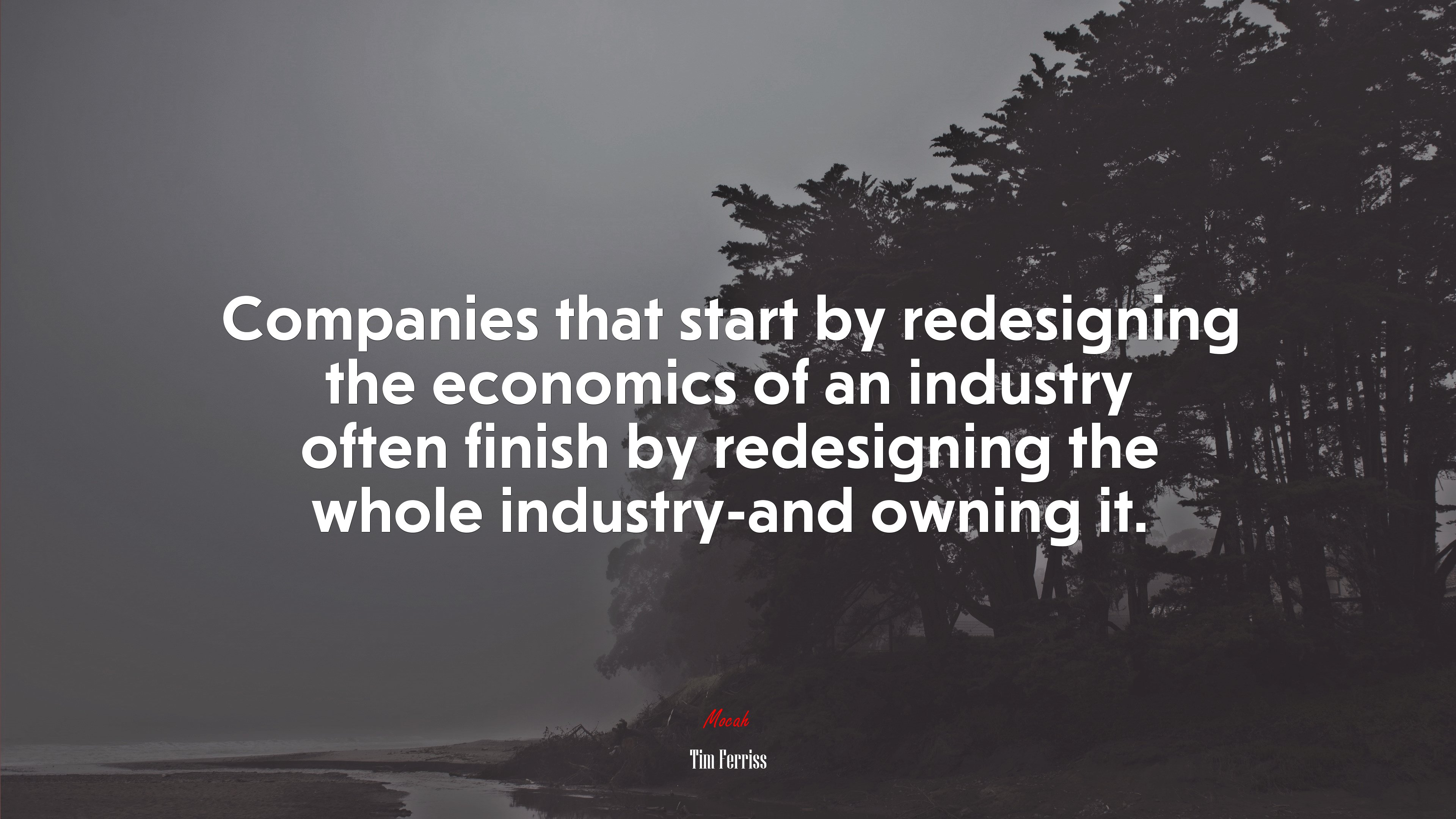 Companies that start by redesigning the economics of an industry often finish by redesigning the whole industry-and owning it. | Tim Ferriss quote HD Wallpaper