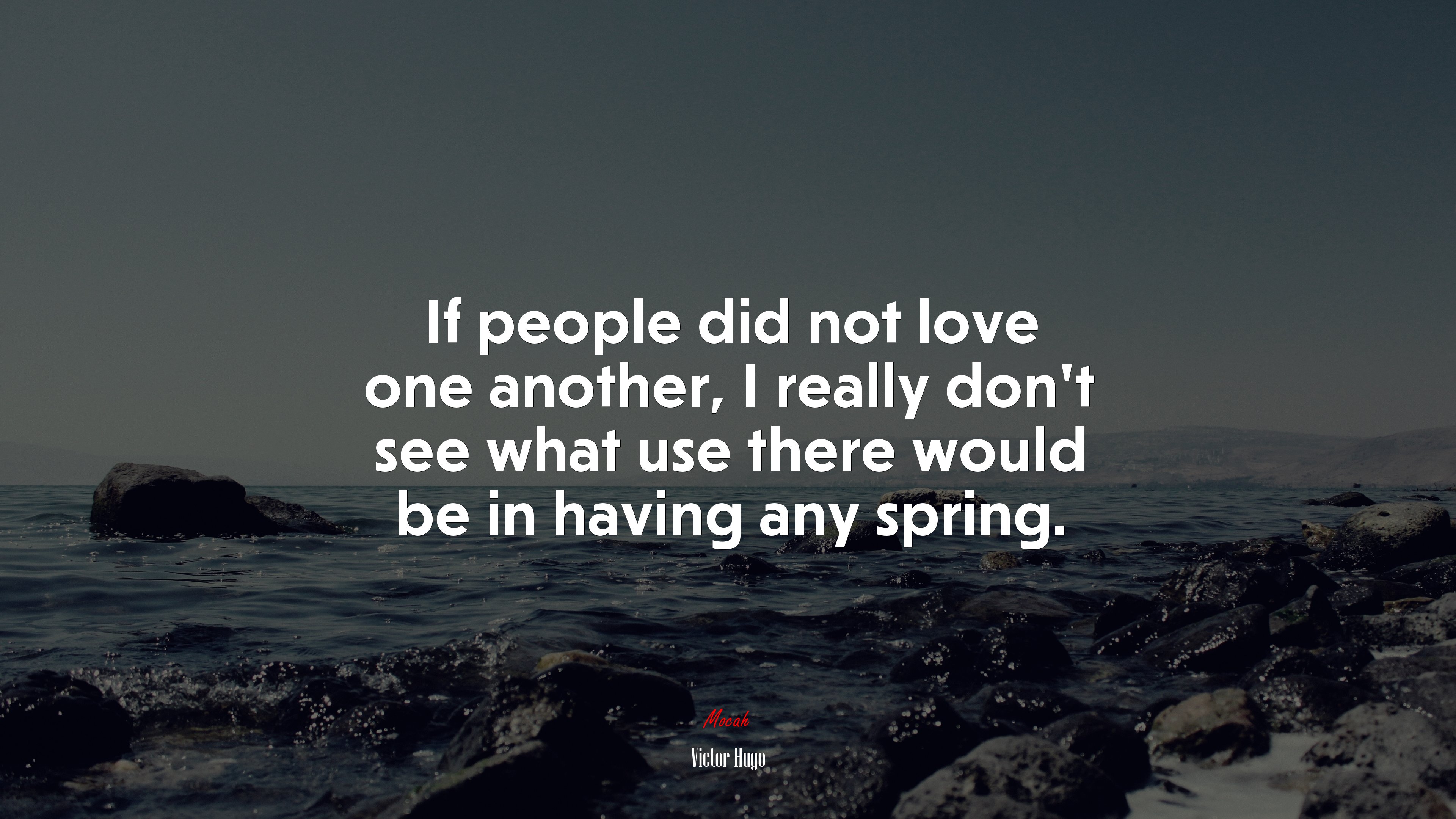 If people did not love one another, I really don’t see what use there would be in having any spring. | Victor Hugo quote HD Wallpaper