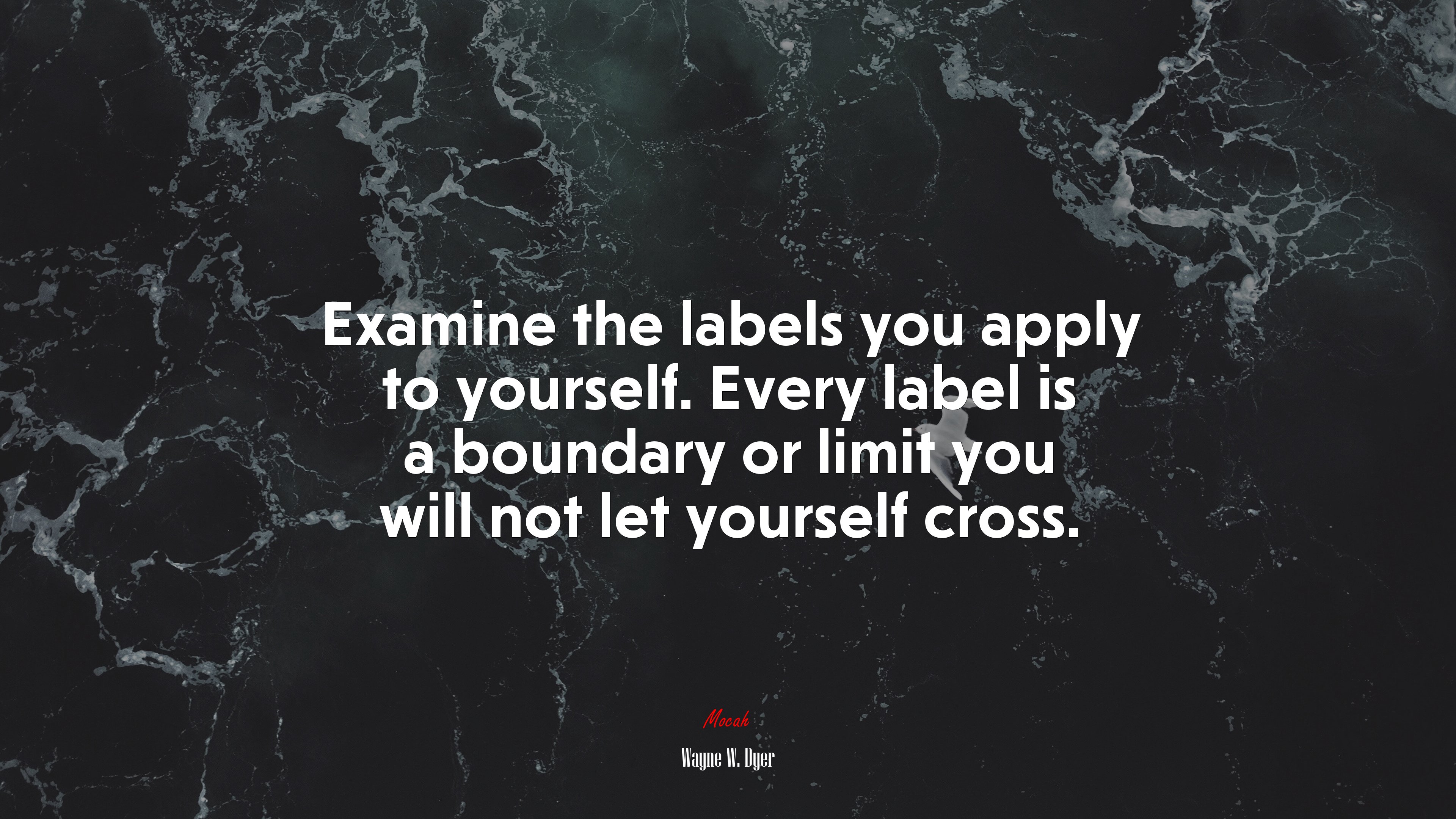 Examine the labels you apply to yourself. Every label is a boundary or limit you will not let yourself cross. | Wayne W. Dyer quote HD Wallpaper