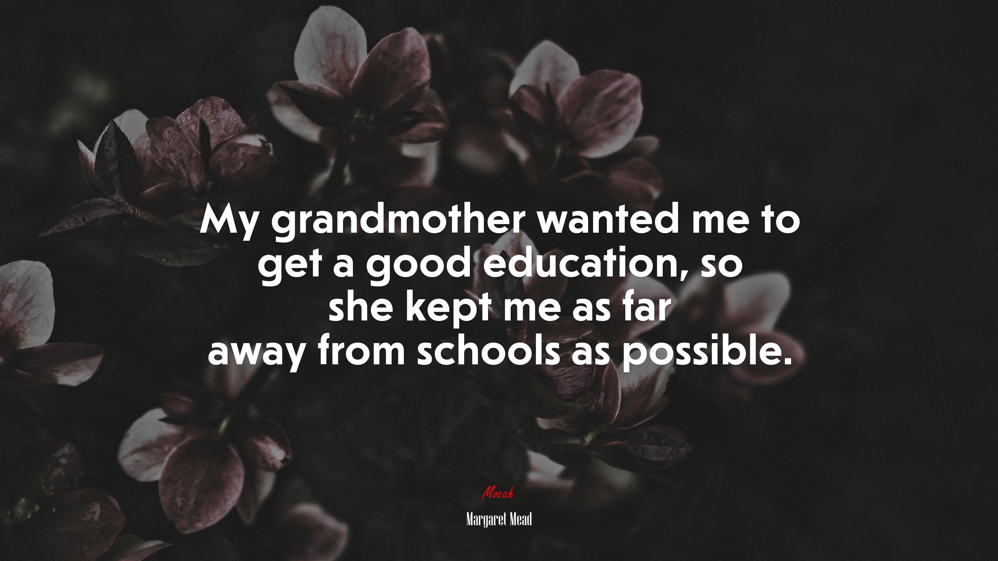My grandmother wanted me to get a good education, so she kept me as far away from schools as possible. | Margaret Mead quote HD Wallpaper