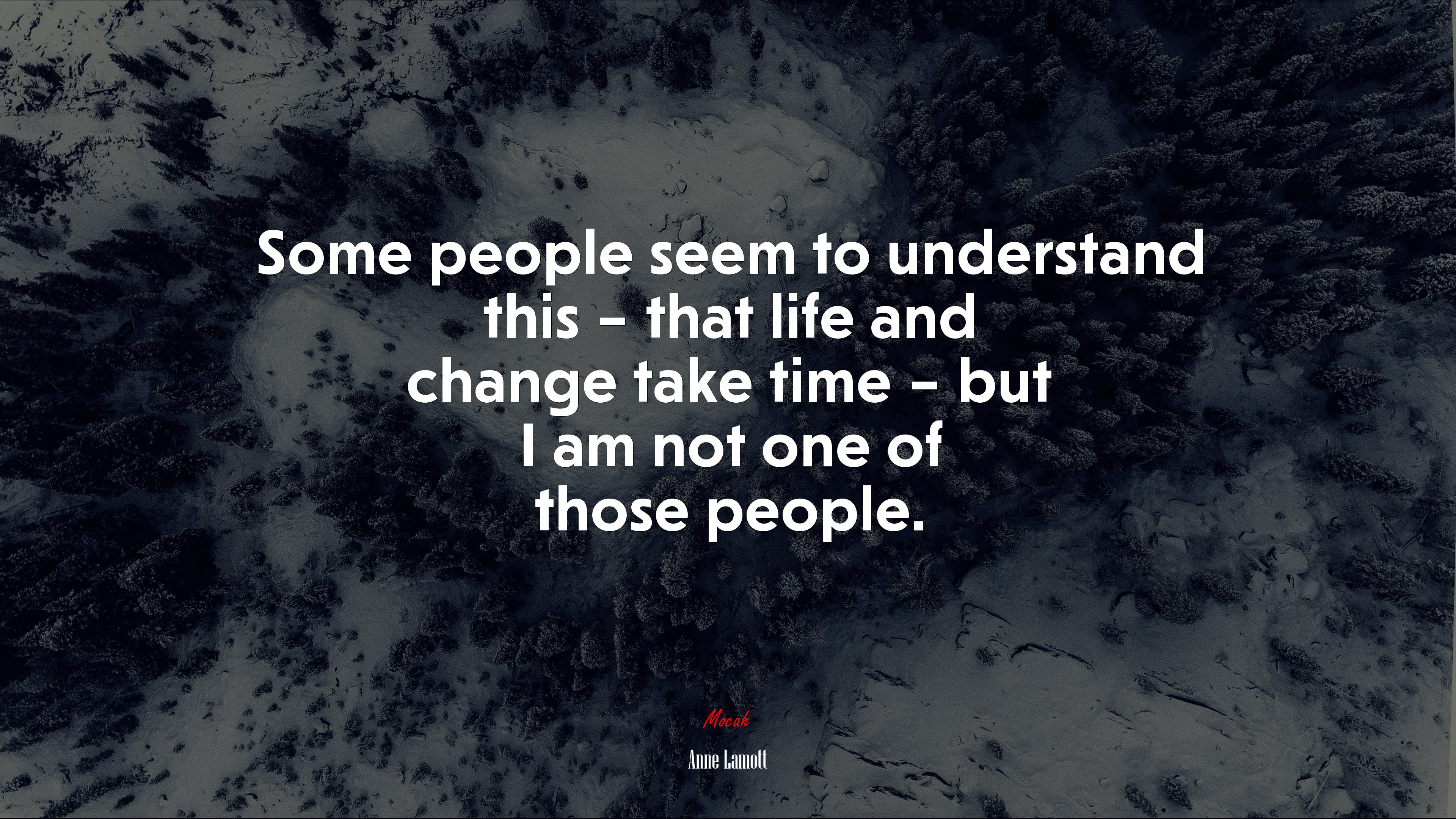 Some people seem to understand this – that life and change take time – but I am not one of those people. | Anne Lamott quote HD Wallpaper