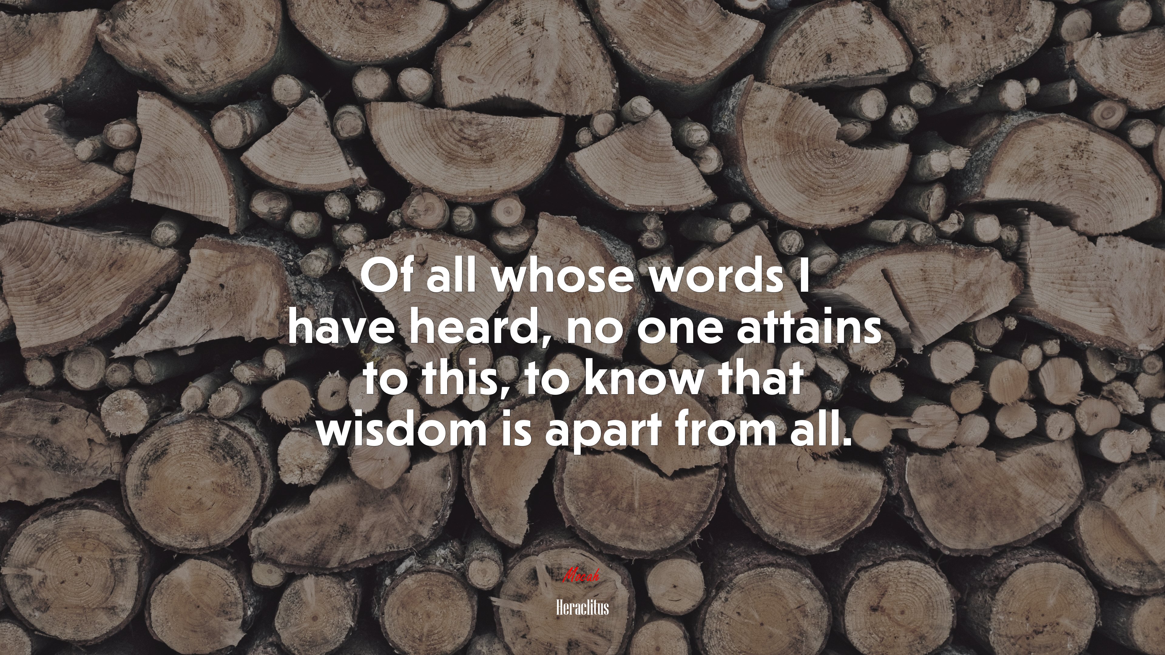 Of all whose words I have heard, no one attains to this, to know that wisdom is apart from all. | Heraclitus quote HD Wallpaper