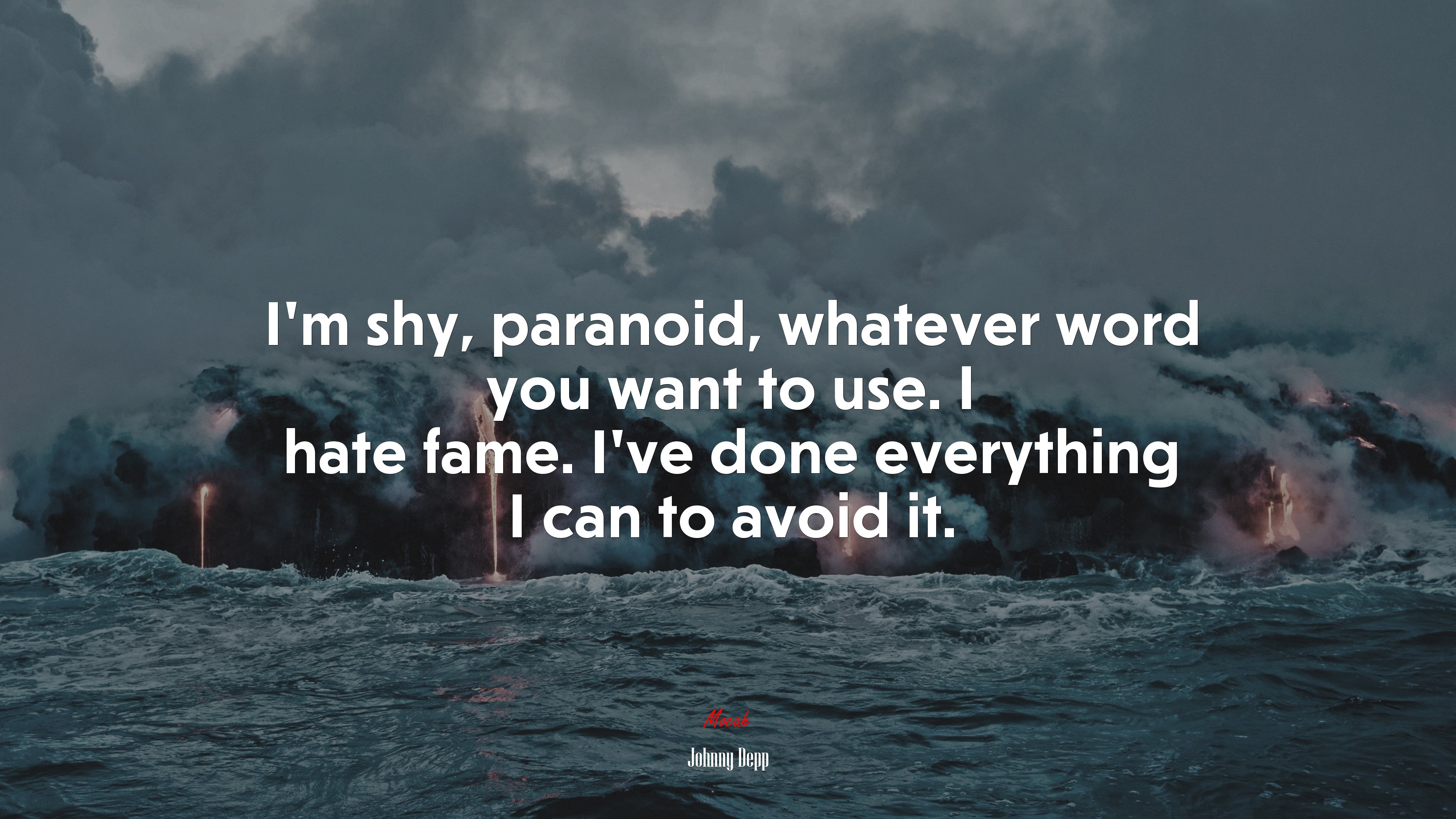 I’m shy, paranoid, whatever word you want to use. I hate fame. I’ve done everything I can to avoid it. | Johnny Depp quote HD Wallpaper