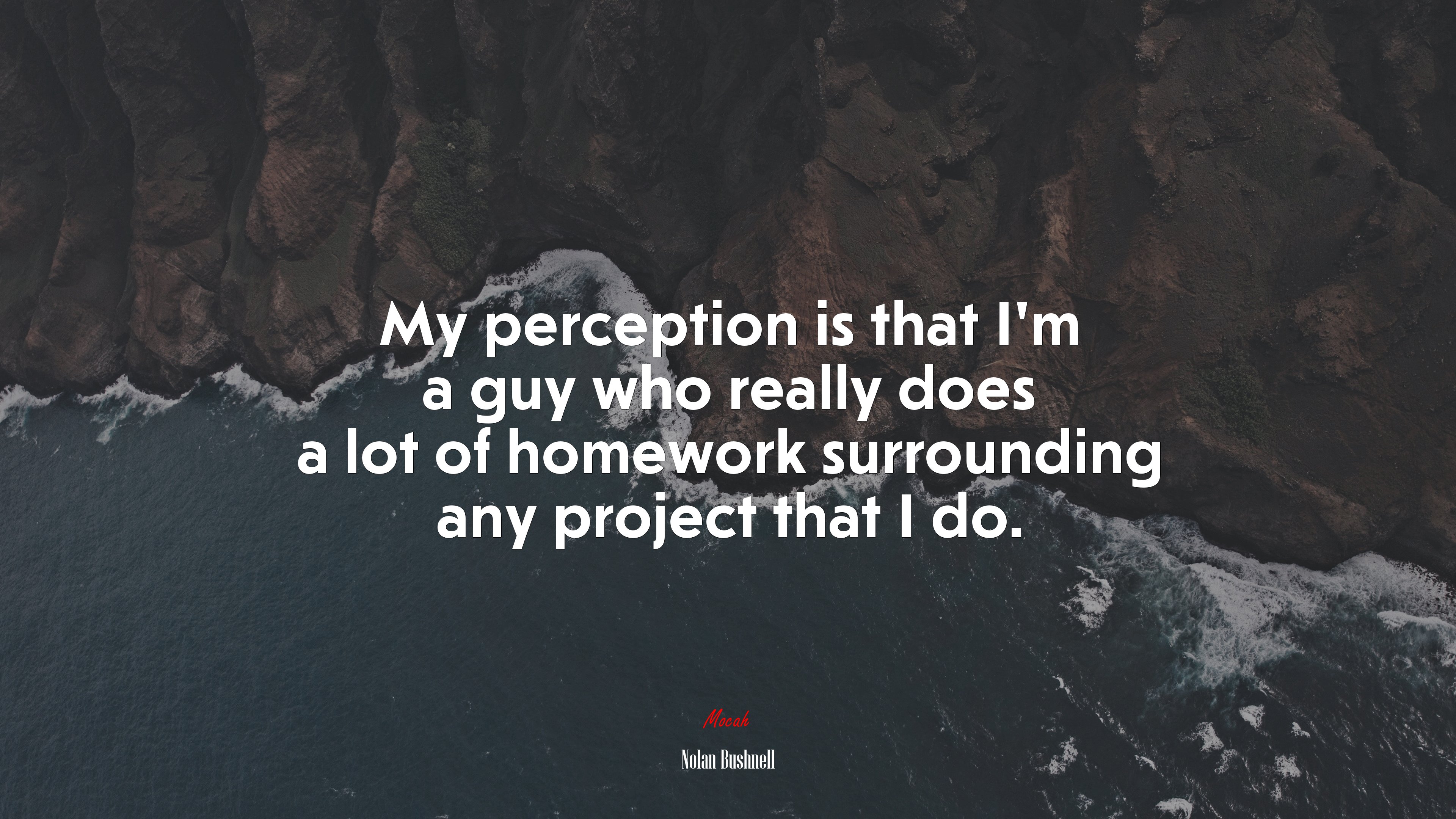 My perception is that I’m a guy who really does a lot of homework surrounding any project that I do. | Nolan Bushnell quote HD Wallpaper