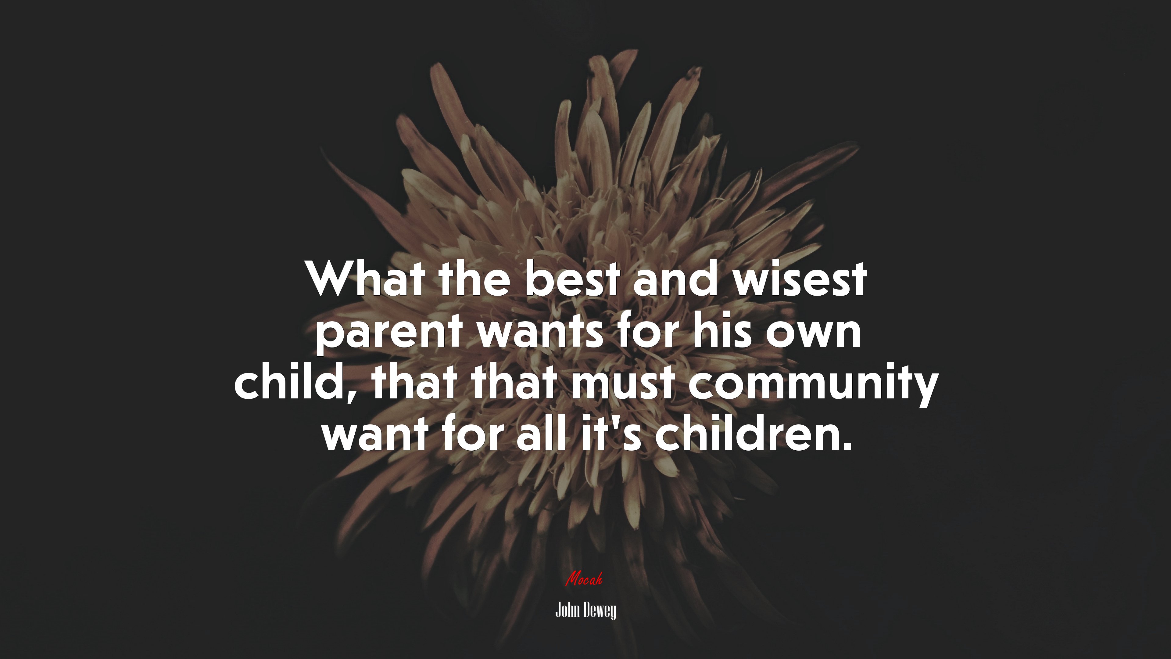 What the best and wisest parent wants for his own child, that that must community want for all it’s children. | John Dewey quote HD Wallpaper