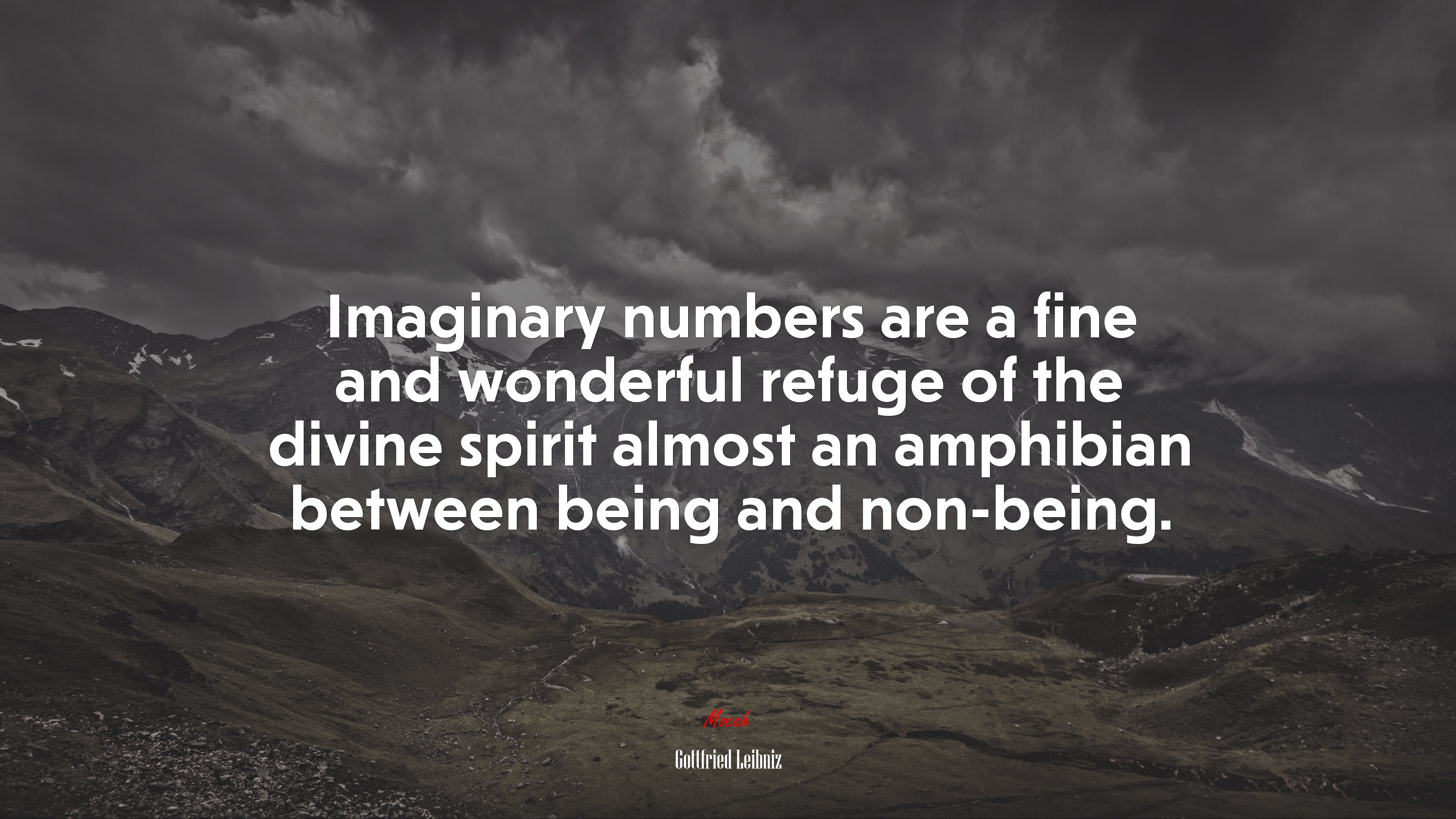 Imaginary numbers are a fine and wonderful refuge of the divine spirit almost an amphibian between being and non-being. | Gottfried Leibniz quote HD Wallpaper
