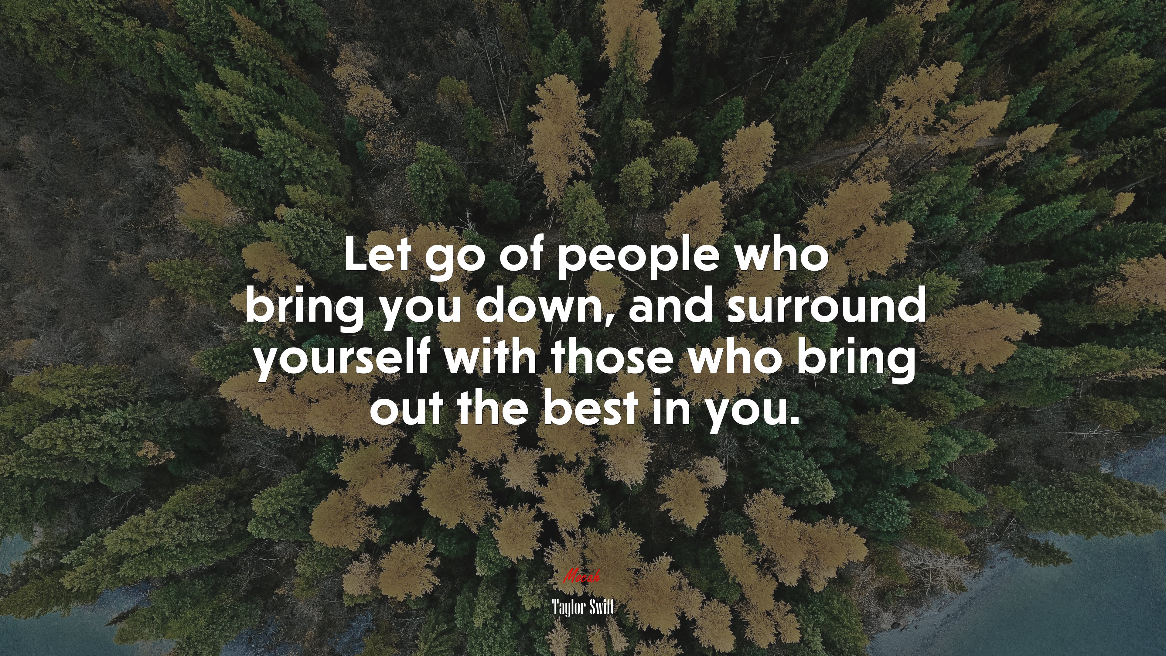 Let go of people who bring you down, and surround yourself with those who bring out the best in you. | Taylor Swift quote HD Wallpaper