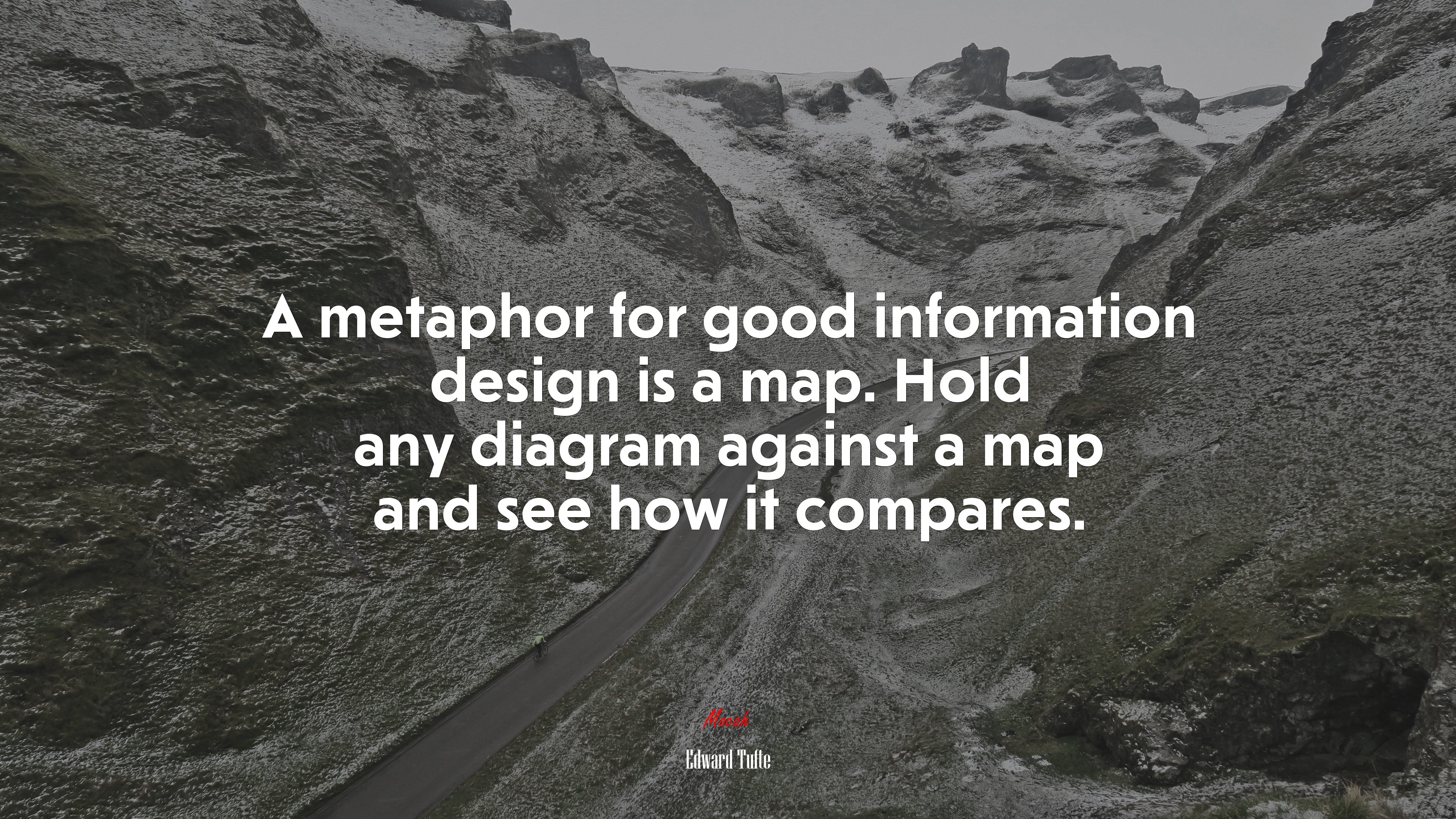 A metaphor for good information design is a map. Hold any diagram against a map and see how it compares. | Edward Tufte quote HD Wallpaper