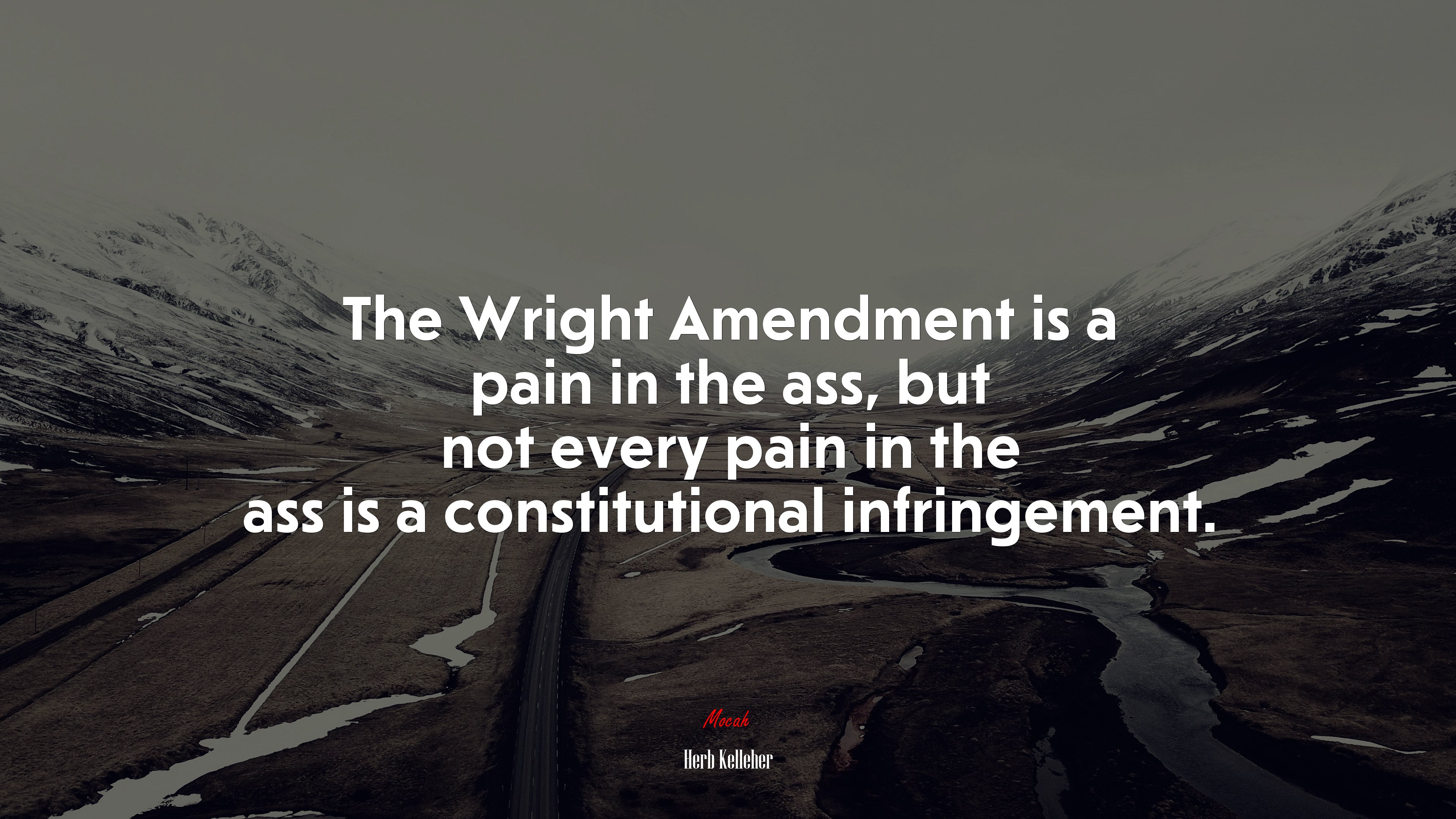 The Wright Amendment is a pain in the ass, but not every pain in the ass is a constitutional infringement. | Herb Kelleher quote HD Wallpaper