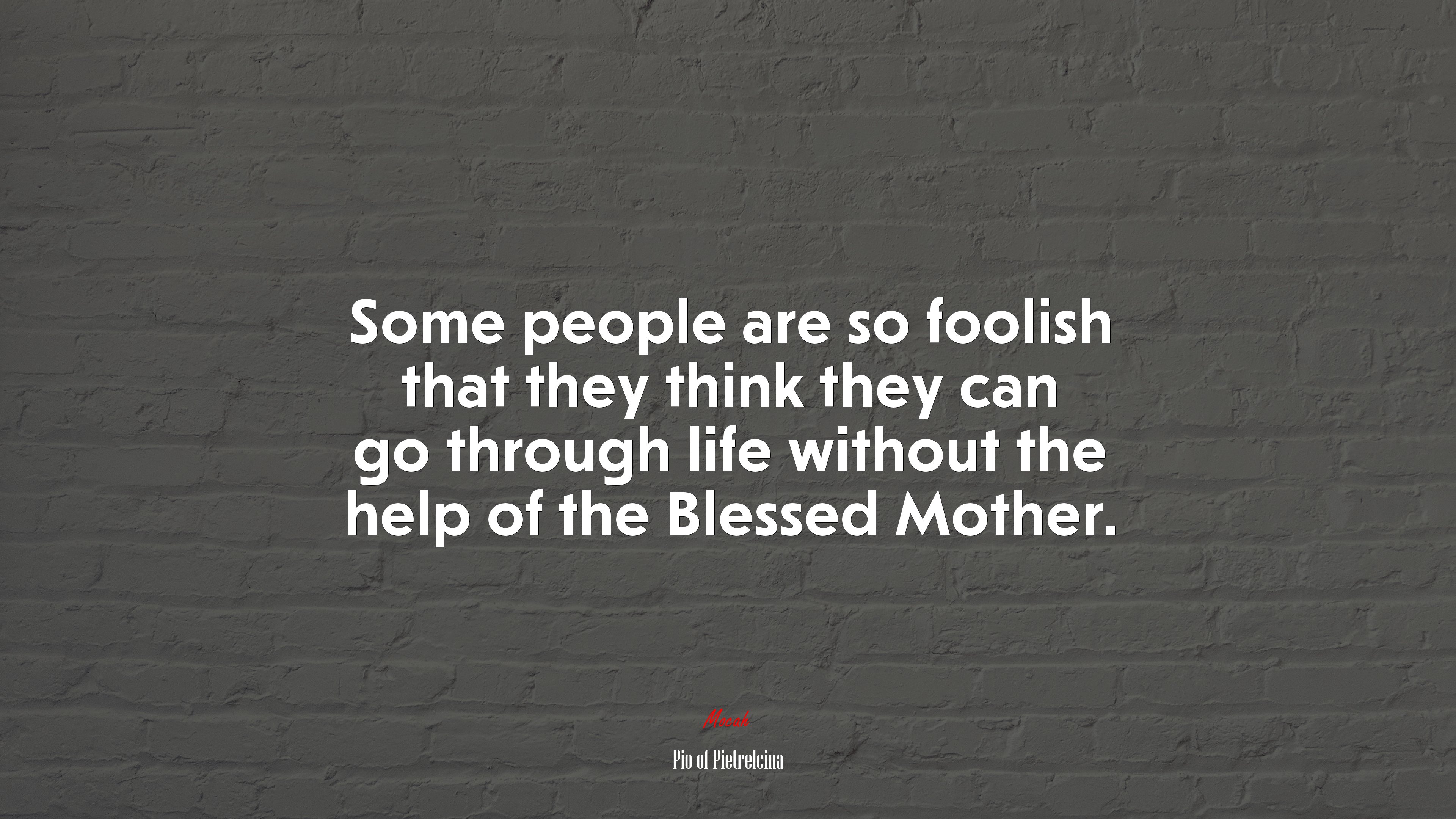Some people are so foolish that they think they can go through life without the help of the Blessed Mother. | Pio of Pietrelcina quote HD Wallpaper