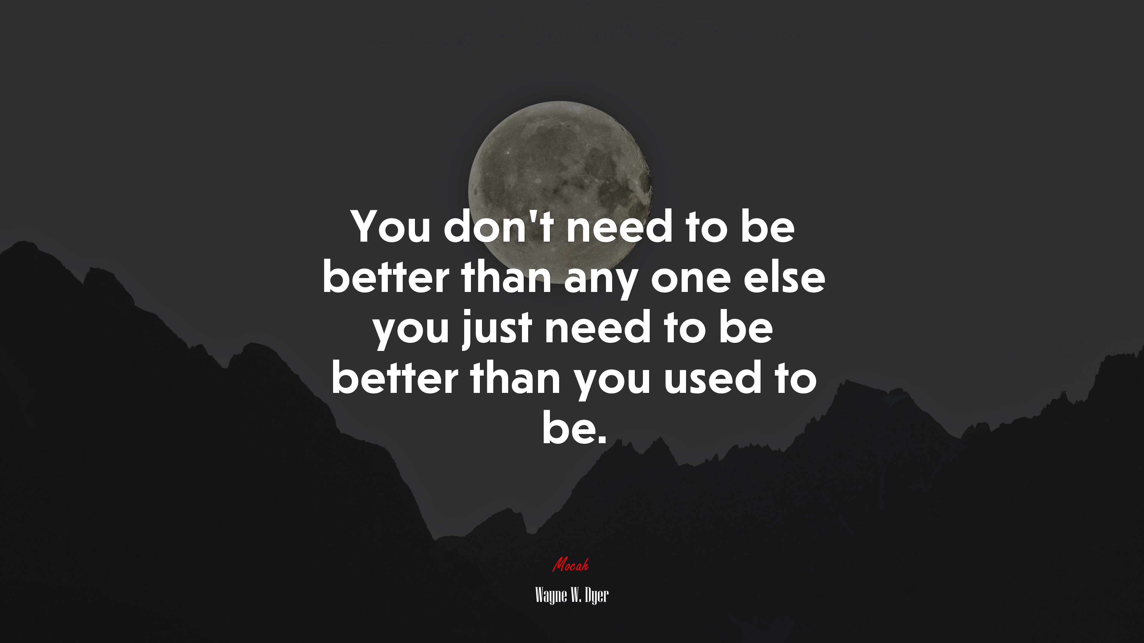 You dont need to be better than any one else you just need to be better than you used to be. | Wayne W. Dyer quote HD Wallpaper