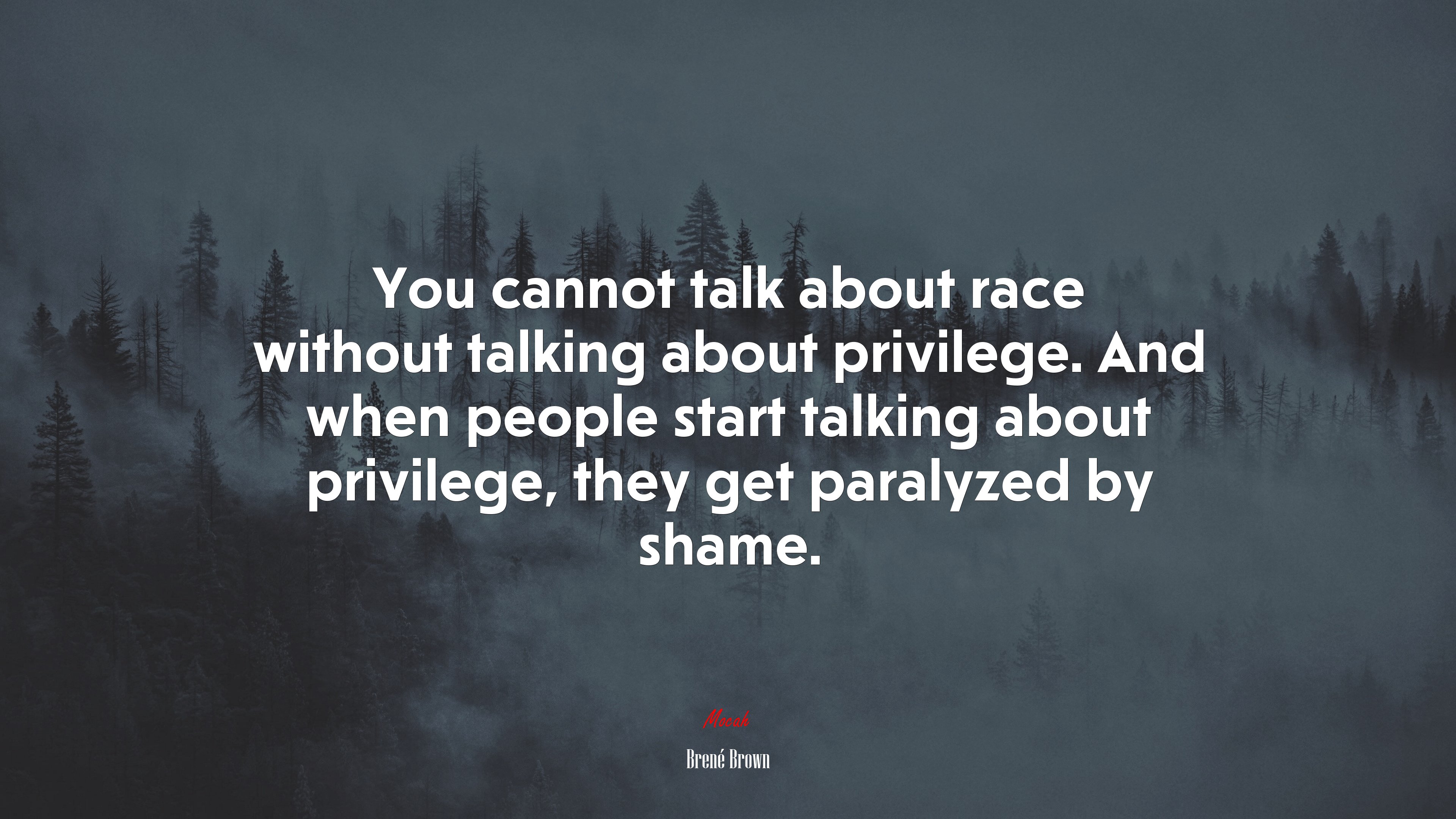 You cannot talk about race without talking about privilege. And when people start talking about privilege, they get paralyzed by shame. | Brené Brown quote HD Wallpaper