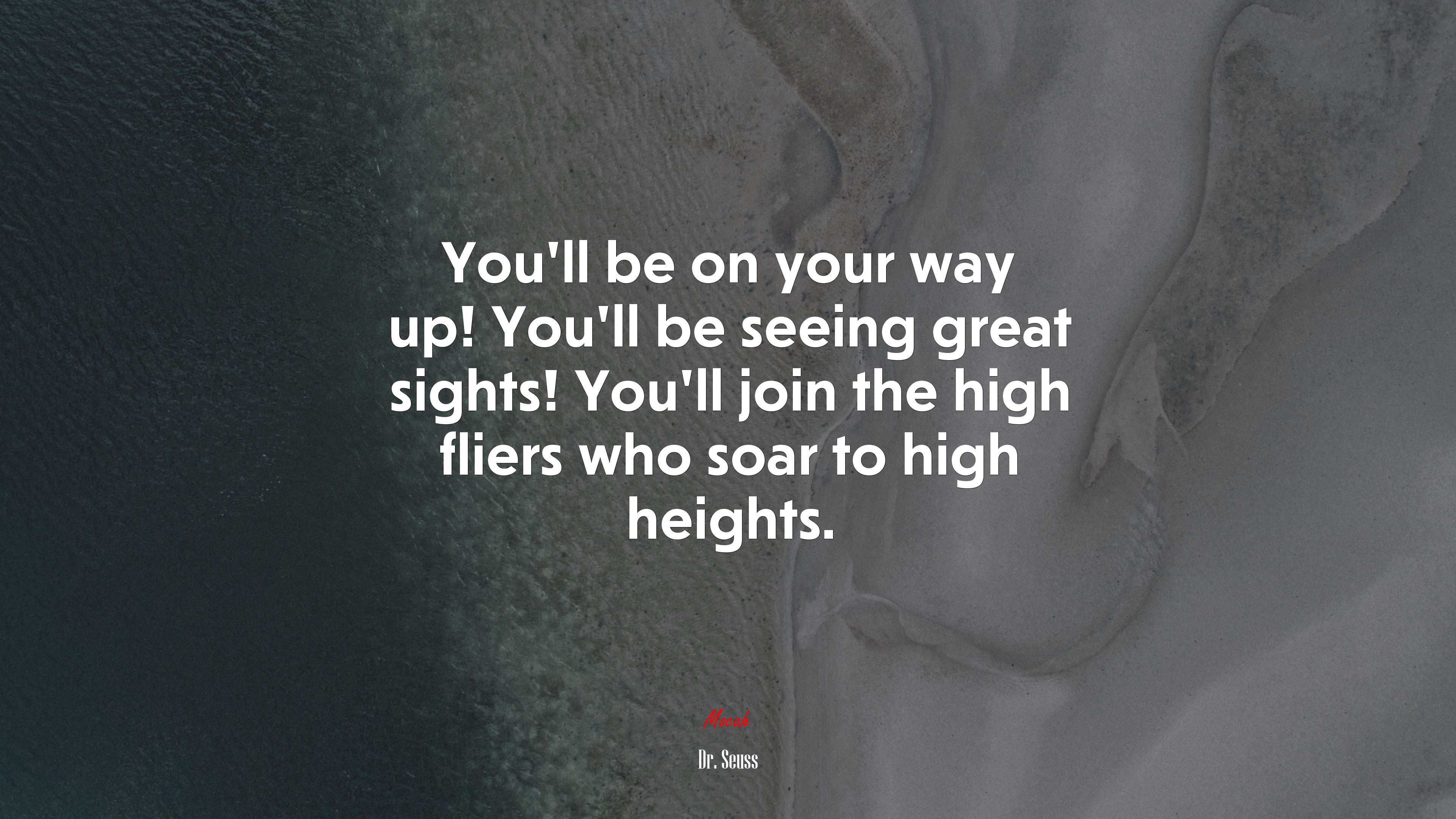You’ll be on your way up! You’ll be seeing great sights! You’ll join the high fliers who soar to high heights. | Dr. Seuss quote HD Wallpaper