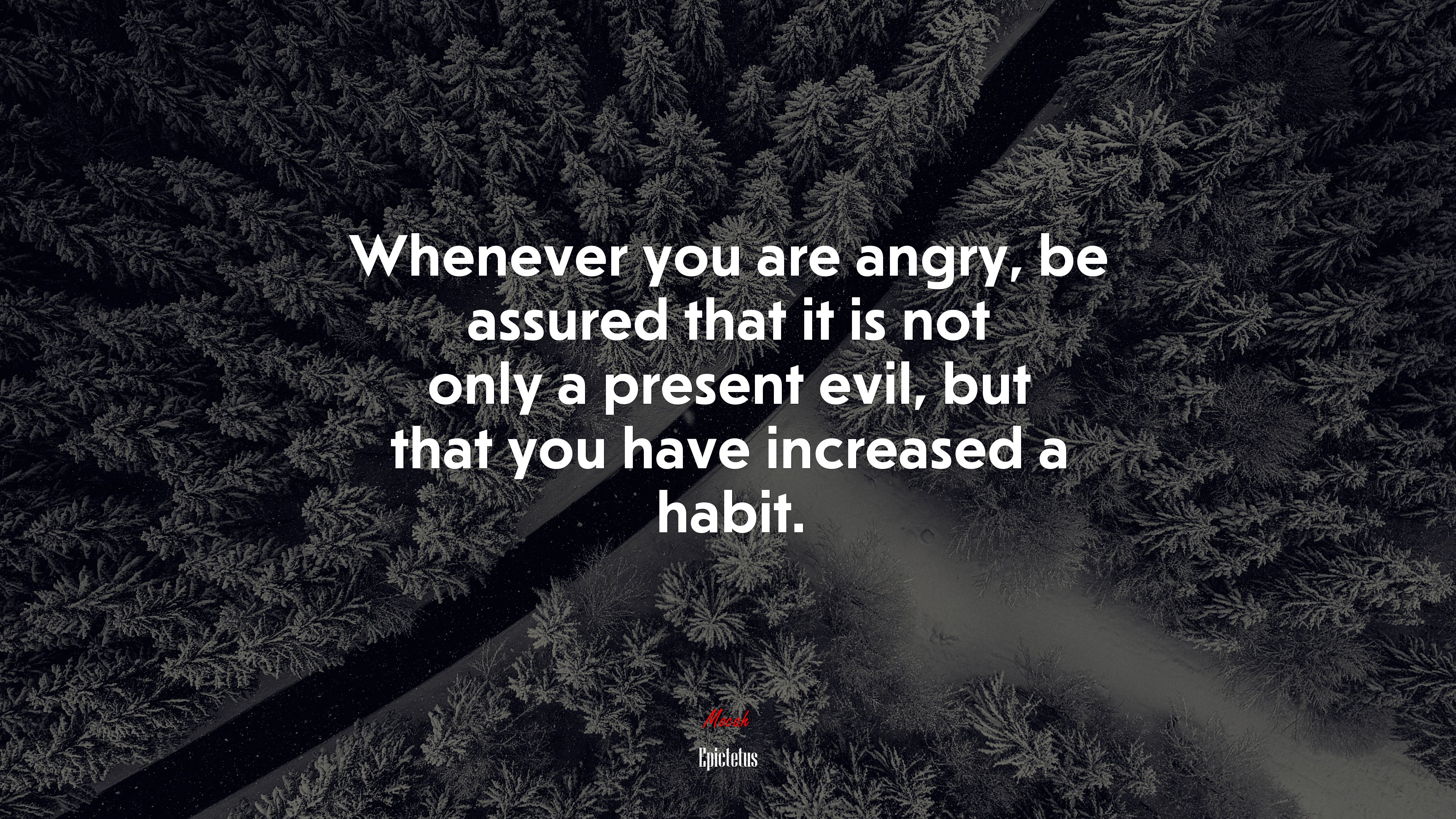 Whenever you are angry, be assured that it is not only a present evil, but that you have increased a habit. | Epictetus quote HD Wallpaper