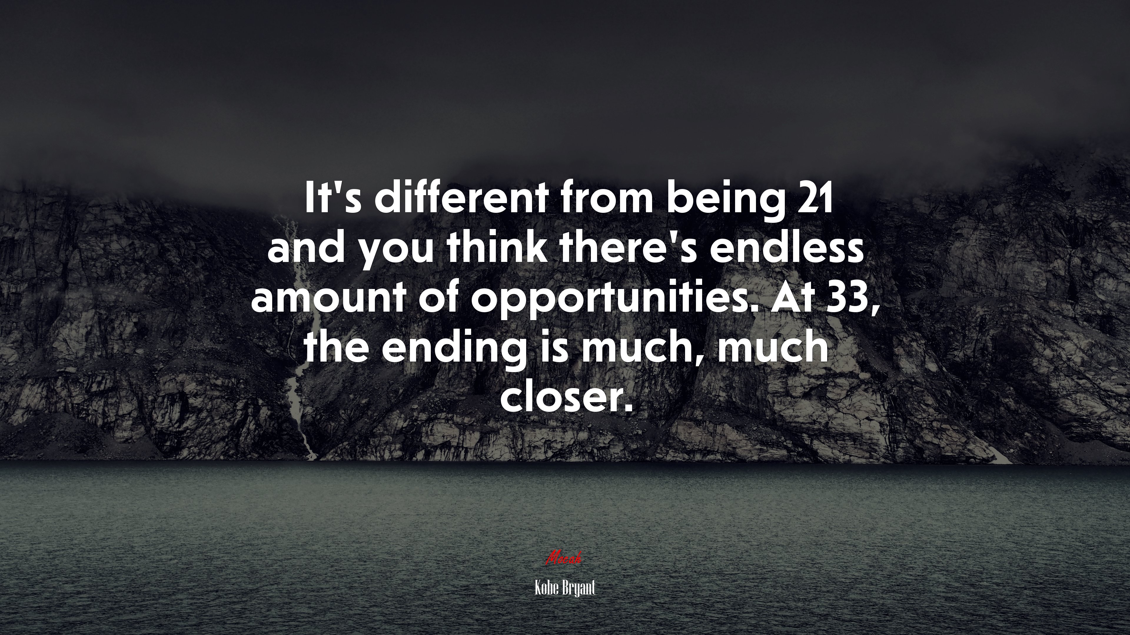 It’s different from being 21 and you think there’s endless amount of opportunities. At 33, the ending is much, much closer. | Kobe Bryant quote HD Wallpaper