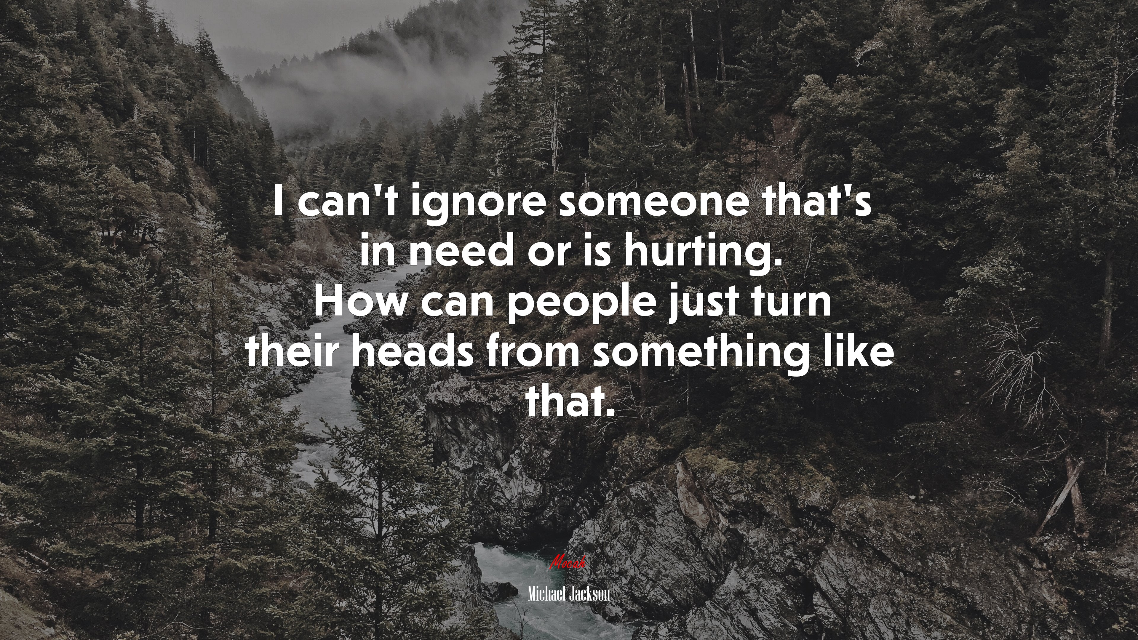 I can’t ignore someone that’s in need or is hurting. How can people just turn their heads from something like that. | Michael Jackson quote HD Wallpaper