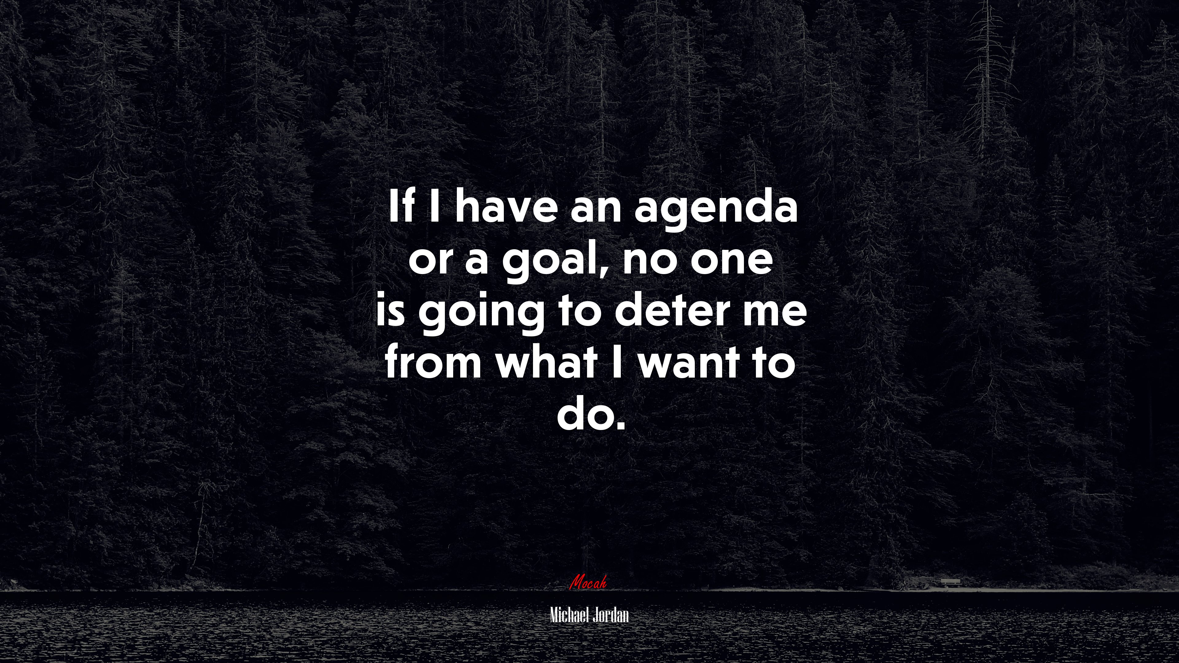 If I have an agenda or a goal, no one is going to deter me from what I want to do. | Michael Jordan quote HD Wallpaper
