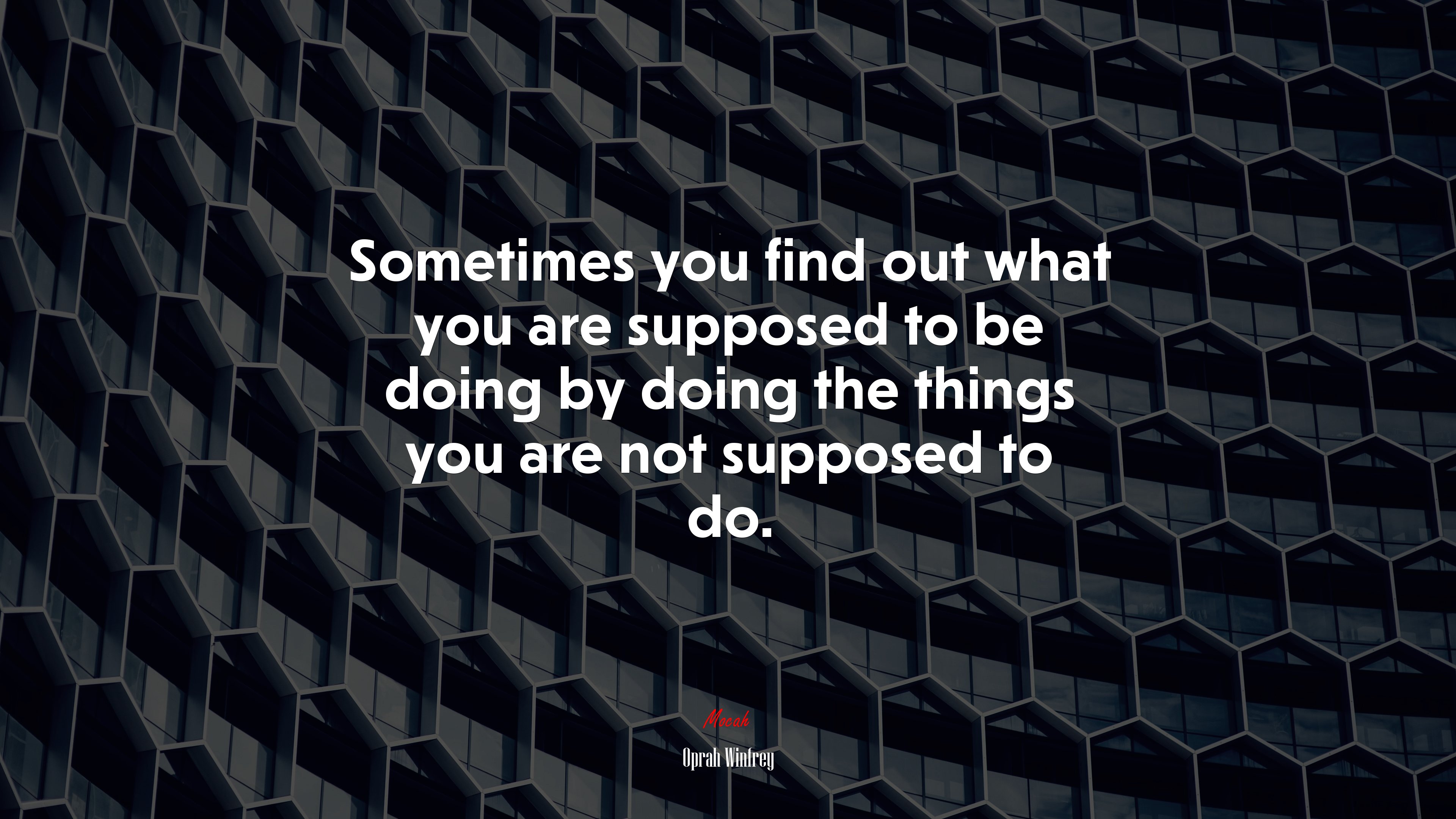 Sometimes you find out what you are supposed to be doing by doing the things you are not supposed to do. | Oprah Winfrey quote HD Wallpaper