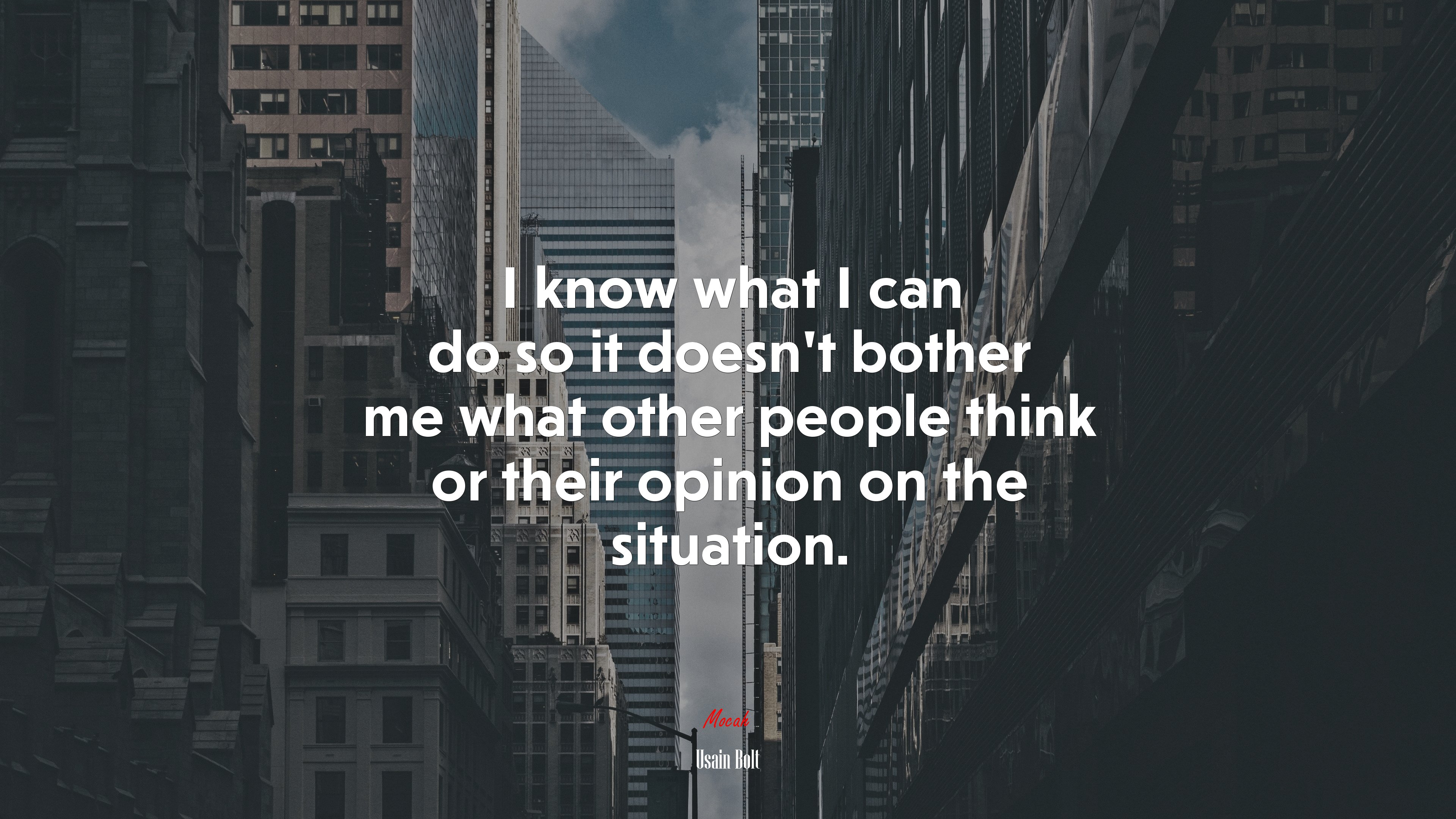 I know what I can do so it doesn’t bother me what other people think or their opinion on the situation. | Usain Bolt quote HD Wallpaper