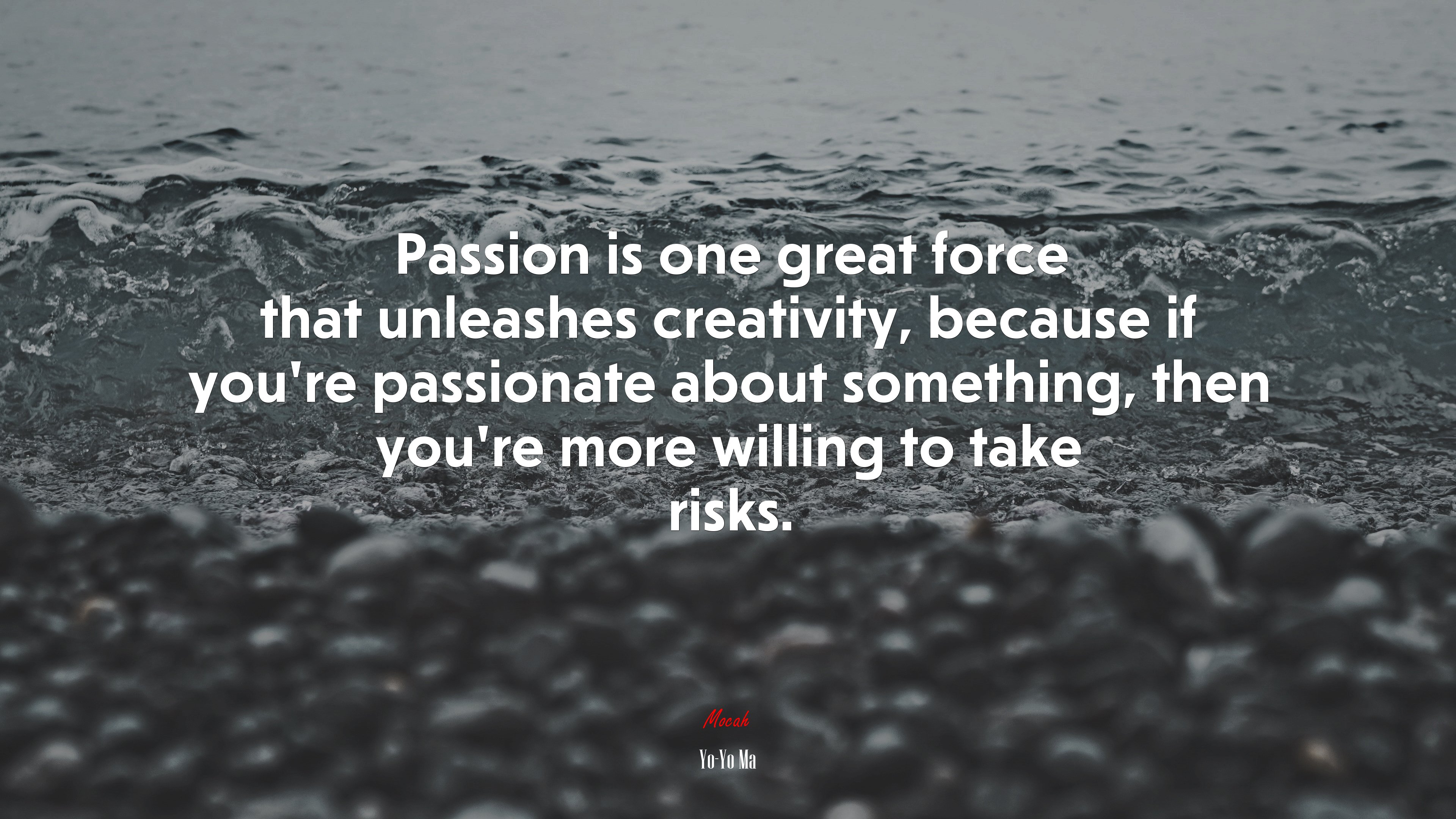 Passion is one great force that unleashes creativity, because if you’re passionate about something, then you’re more willing to take risks. | Yo-Yo Ma quote HD Wallpaper