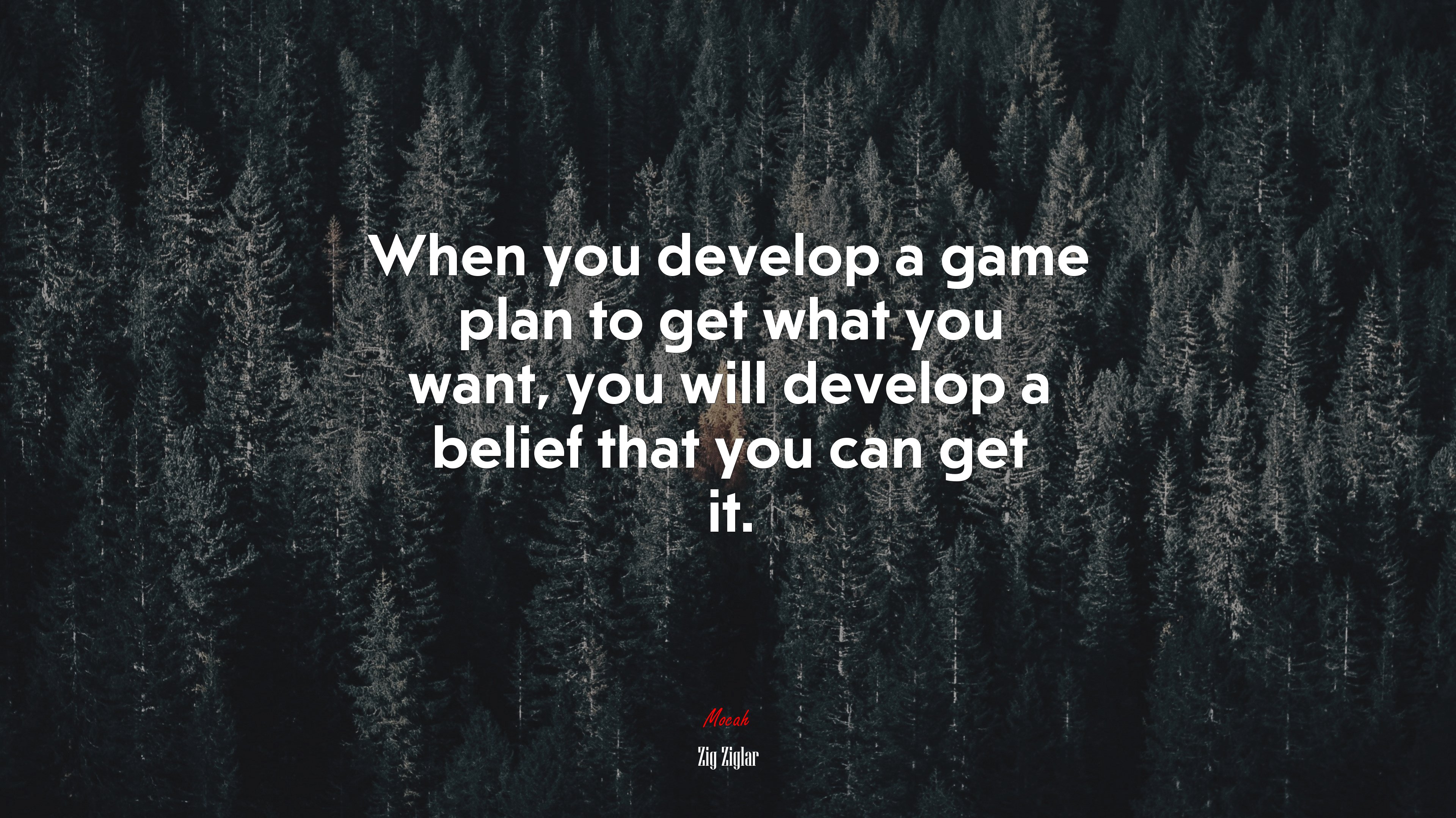 When you develop a game plan to get what you want, you will develop a belief that you can get it. | Zig Ziglar quote HD Wallpaper