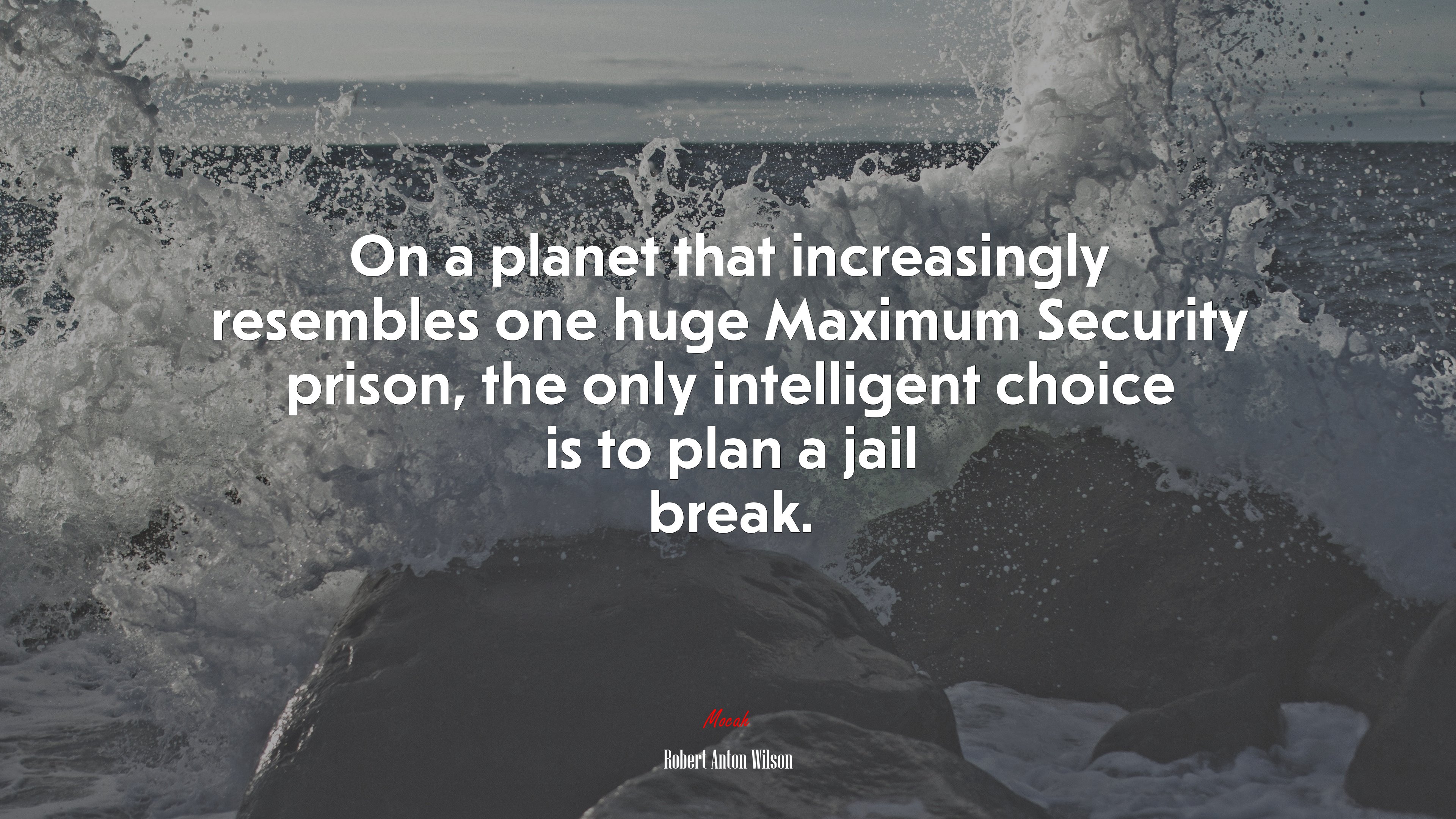 On a planet that increasingly resembles one huge Maximum Security prison, the only intelligent choice is to plan a jail break. | Robert Anton Wilson quote HD Wallpaper