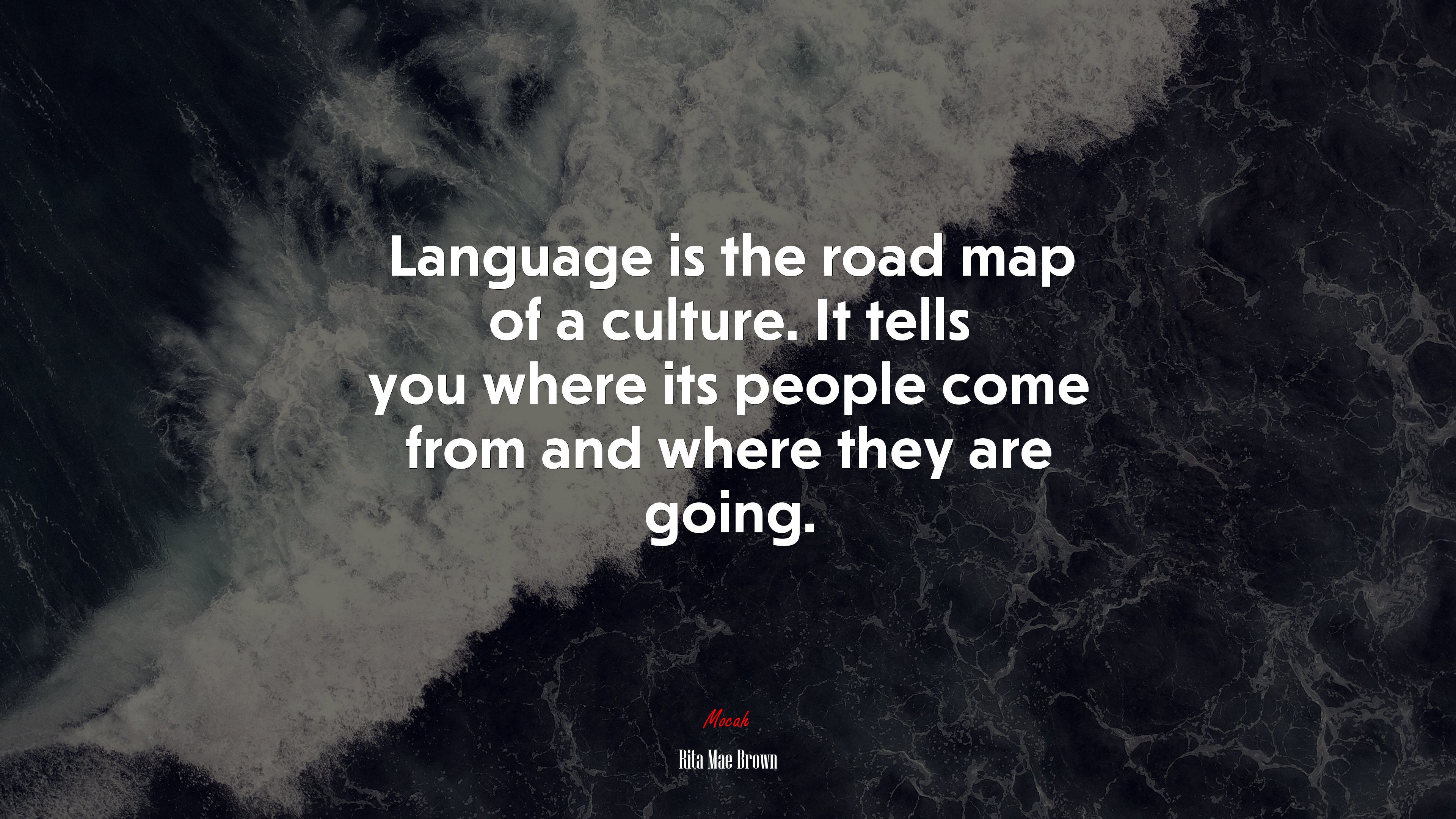 Language is the road map of a culture. It tells you where its people come from and where they are going. | Rita Mae Brown quote HD Wallpaper