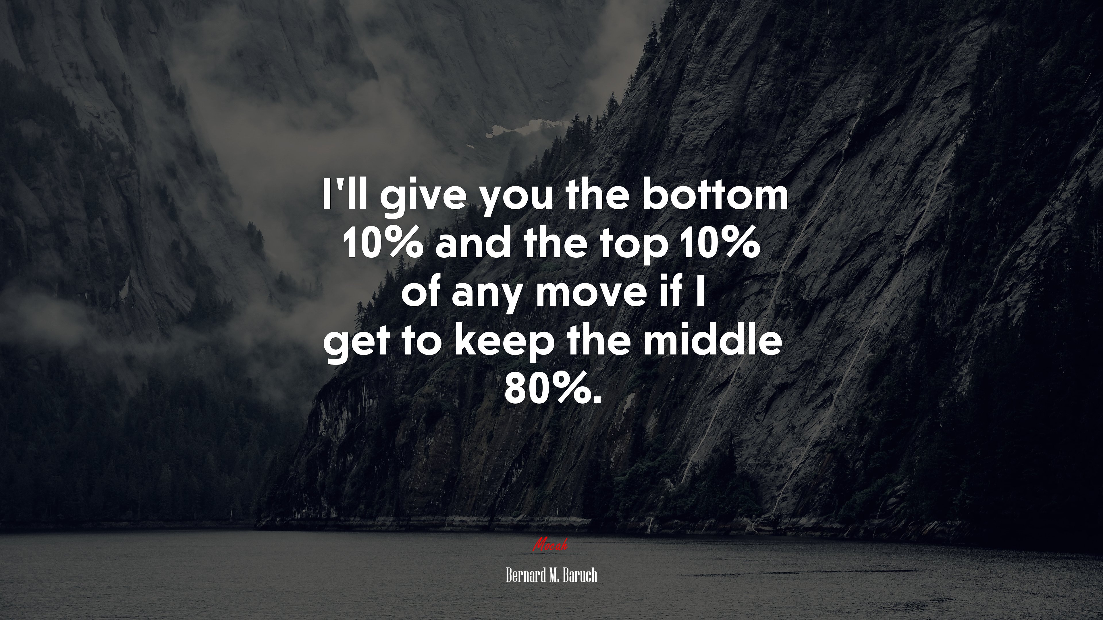 I’ll give you the bottom 10% and the top 10% of any move if I get to keep the middle 80%. | Bernard M. Baruch quote HD Wallpaper