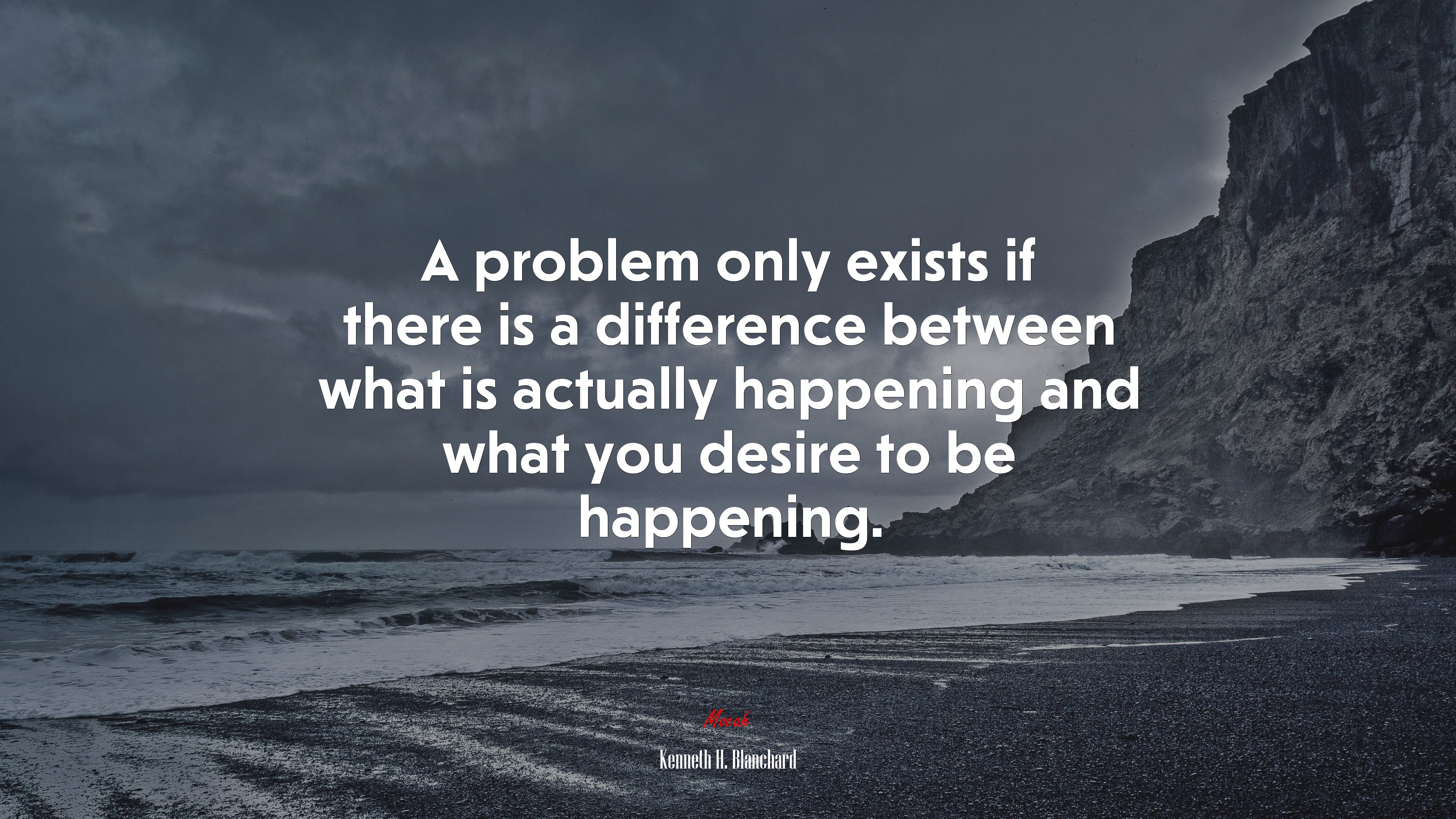 A problem only exists if there is a difference between what is actually happening and what you desire to be happening. | Kenneth H. Blanchard quote HD Wallpaper