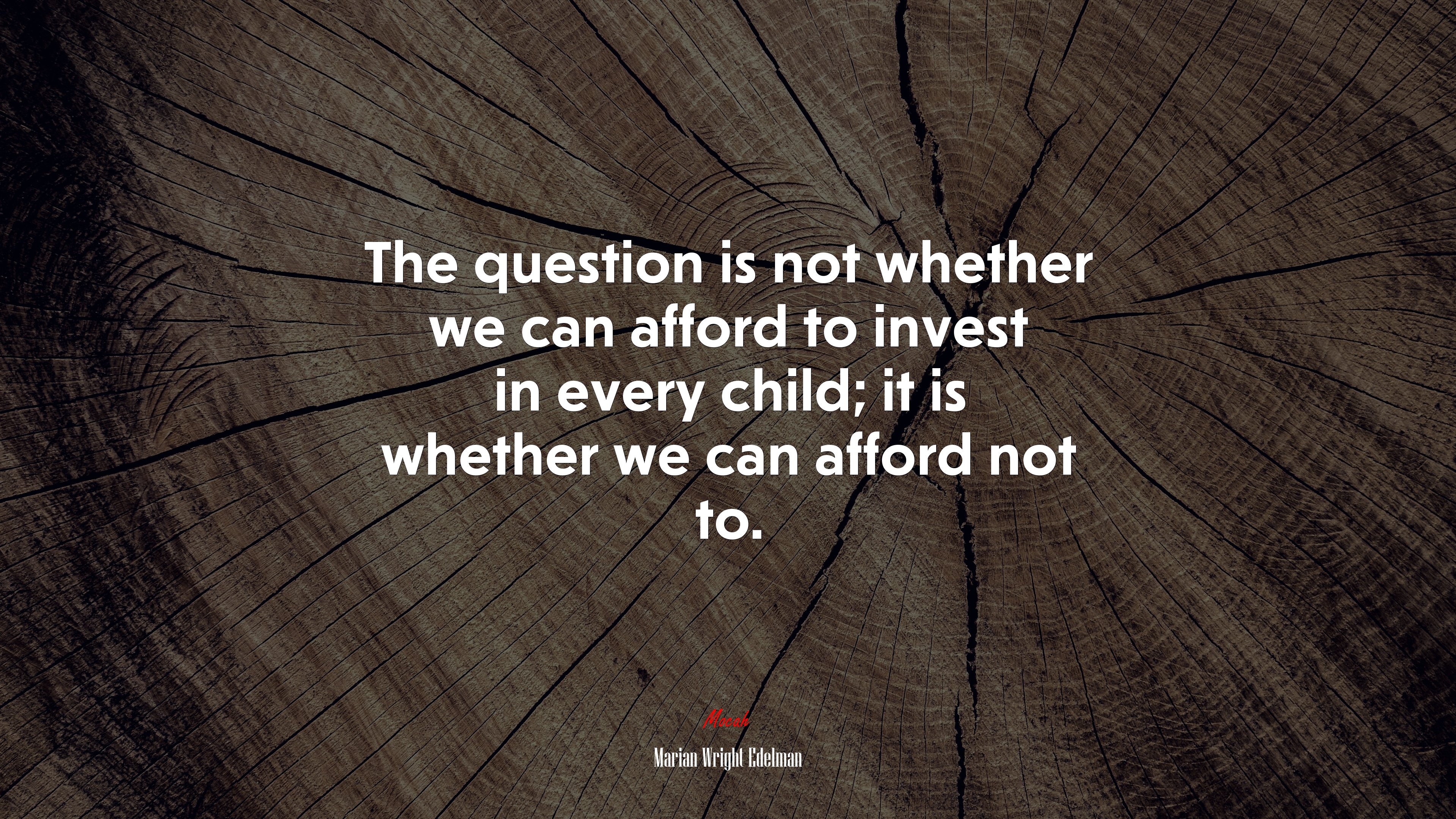The question is not whether we can afford to invest in every child; it is whether we can afford not to. | Marian Wright Edelman quote HD Wallpaper