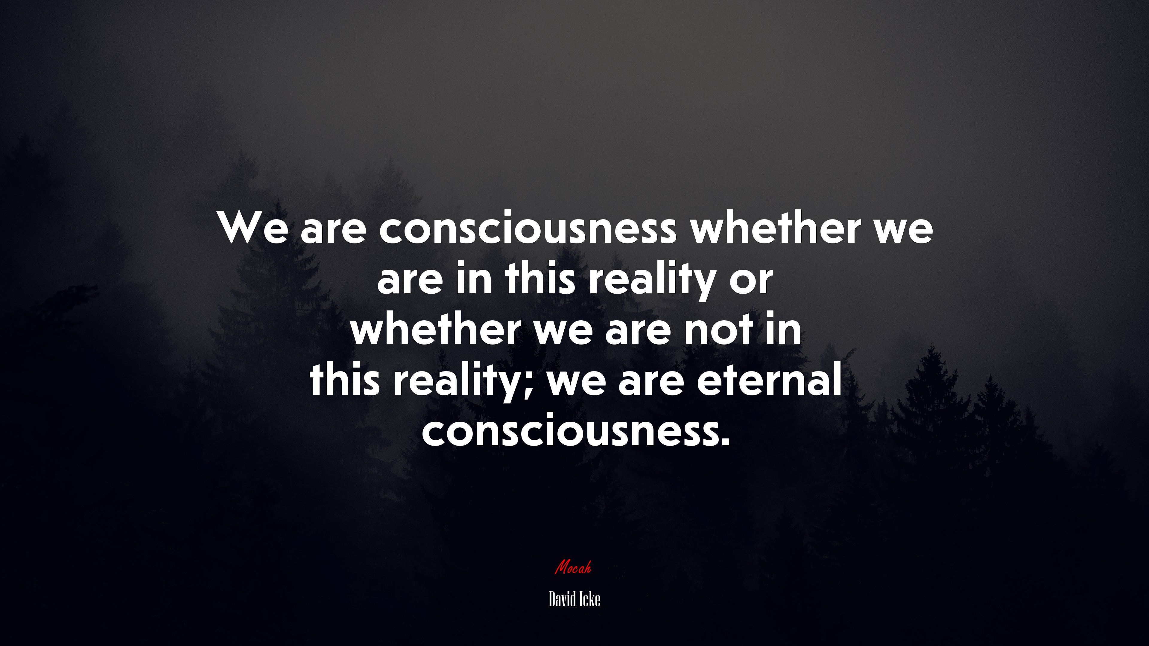 We are consciousness whether we are in this reality or whether we are not in this reality; we are eternal consciousness. | David Icke quote HD Wallpaper