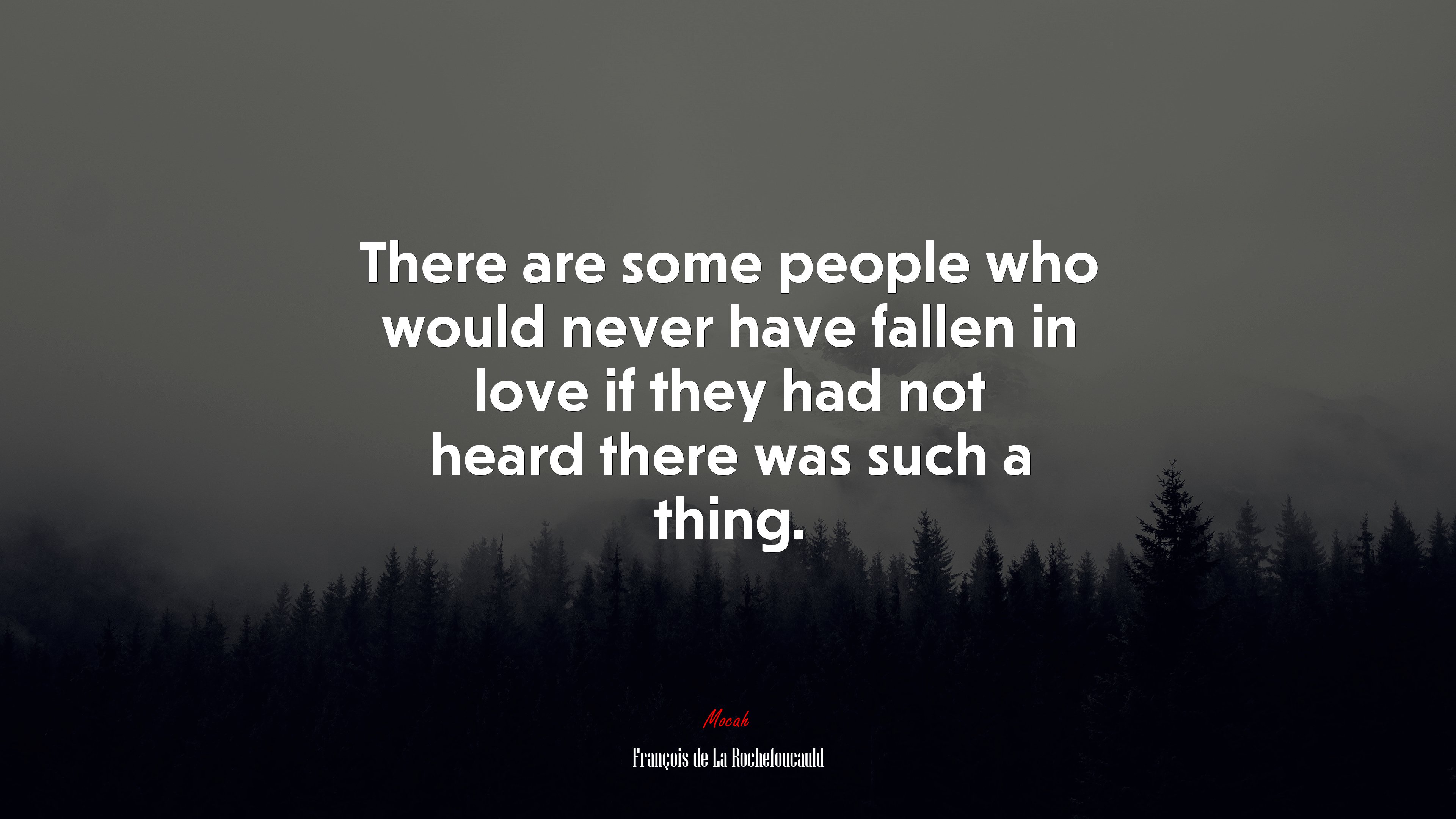 There are some people who would never have fallen in love if they had not heard there was such a thing. | François de La Rochefoucauld quote HD Wallpaper