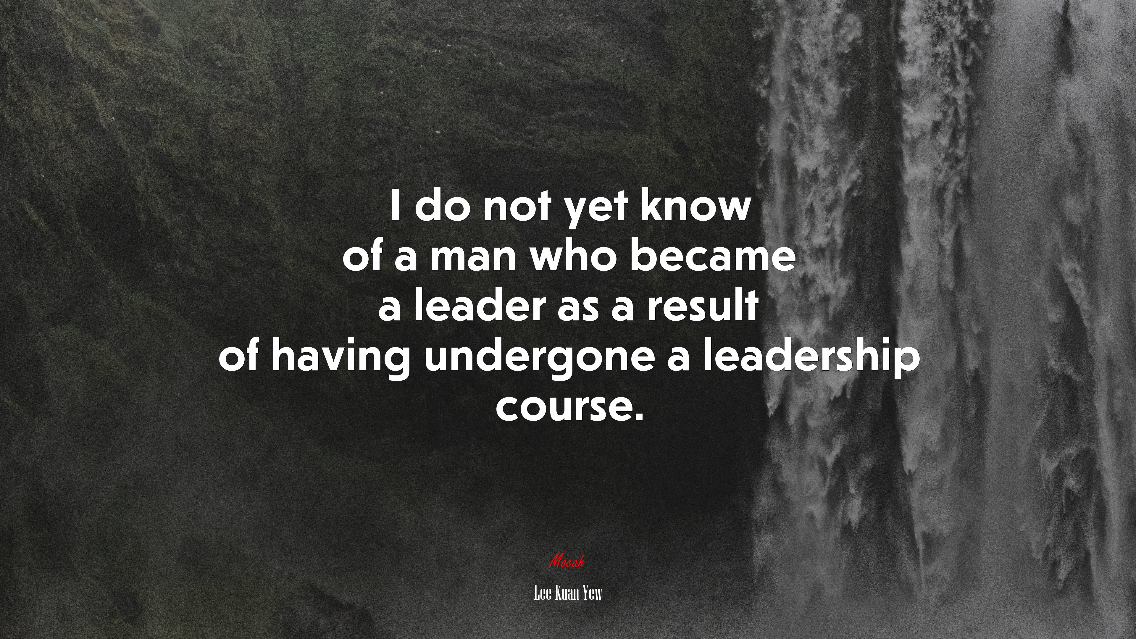 I do not yet know of a man who became a leader as a result of having undergone a leadership course. | Lee Kuan Yew quote HD Wallpaper