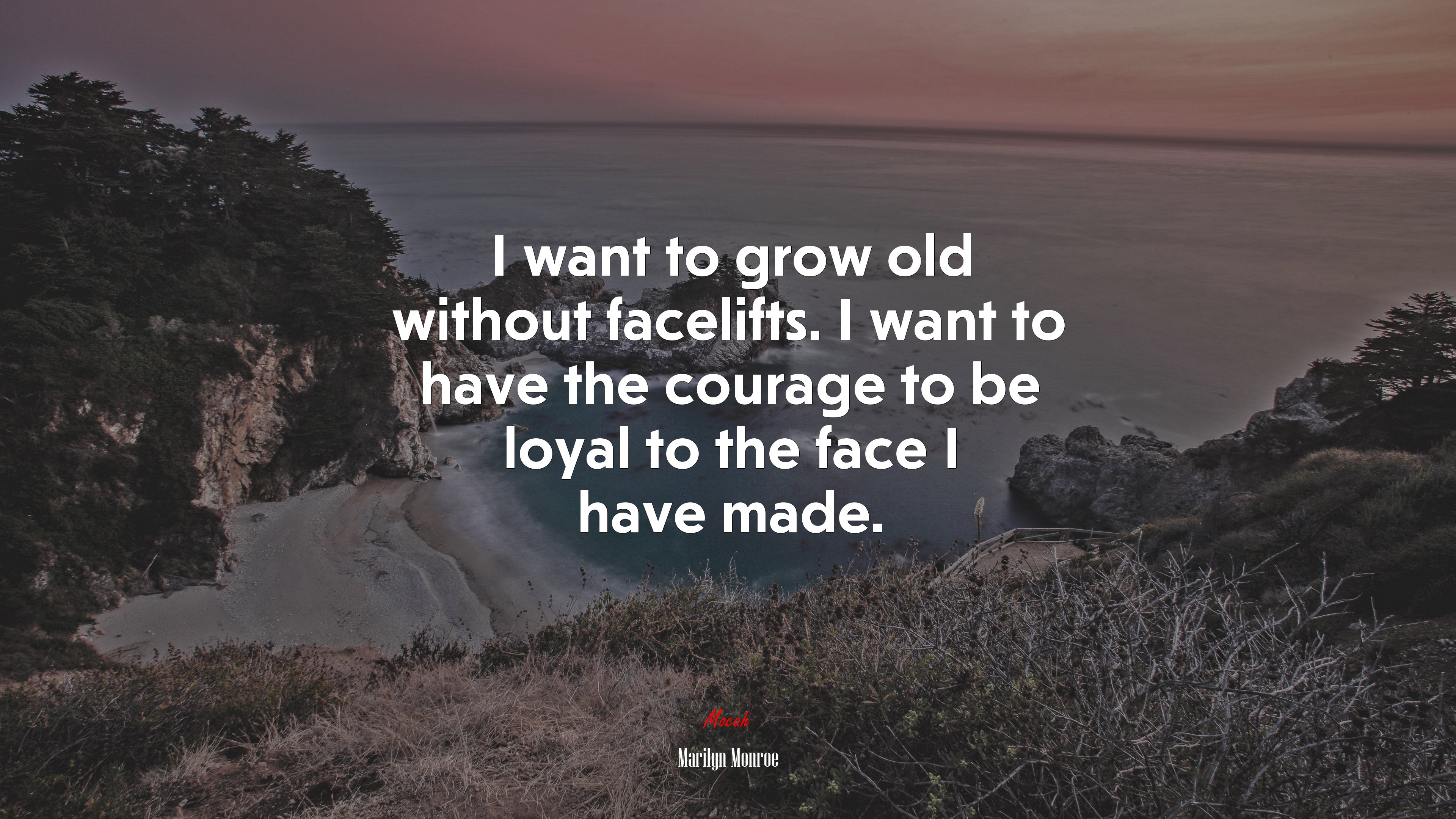 I want to grow old without facelifts. I want to have the courage to be loyal to the face I have made. | Marilyn Monroe quote HD Wallpaper