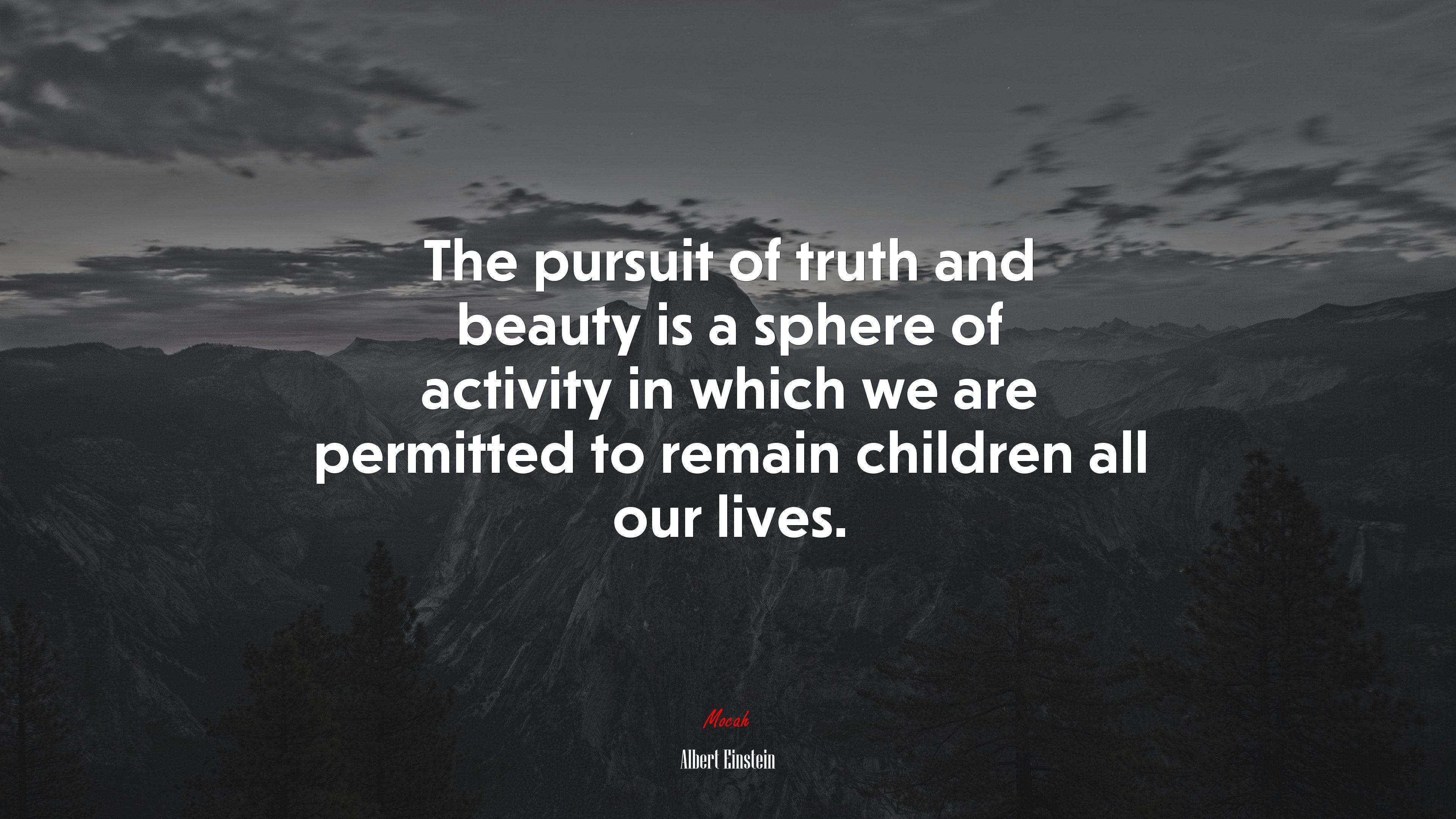 The pursuit of truth and beauty is a sphere of activity in which we are permitted to remain children all our lives. | Albert Einstein quote HD Wallpaper