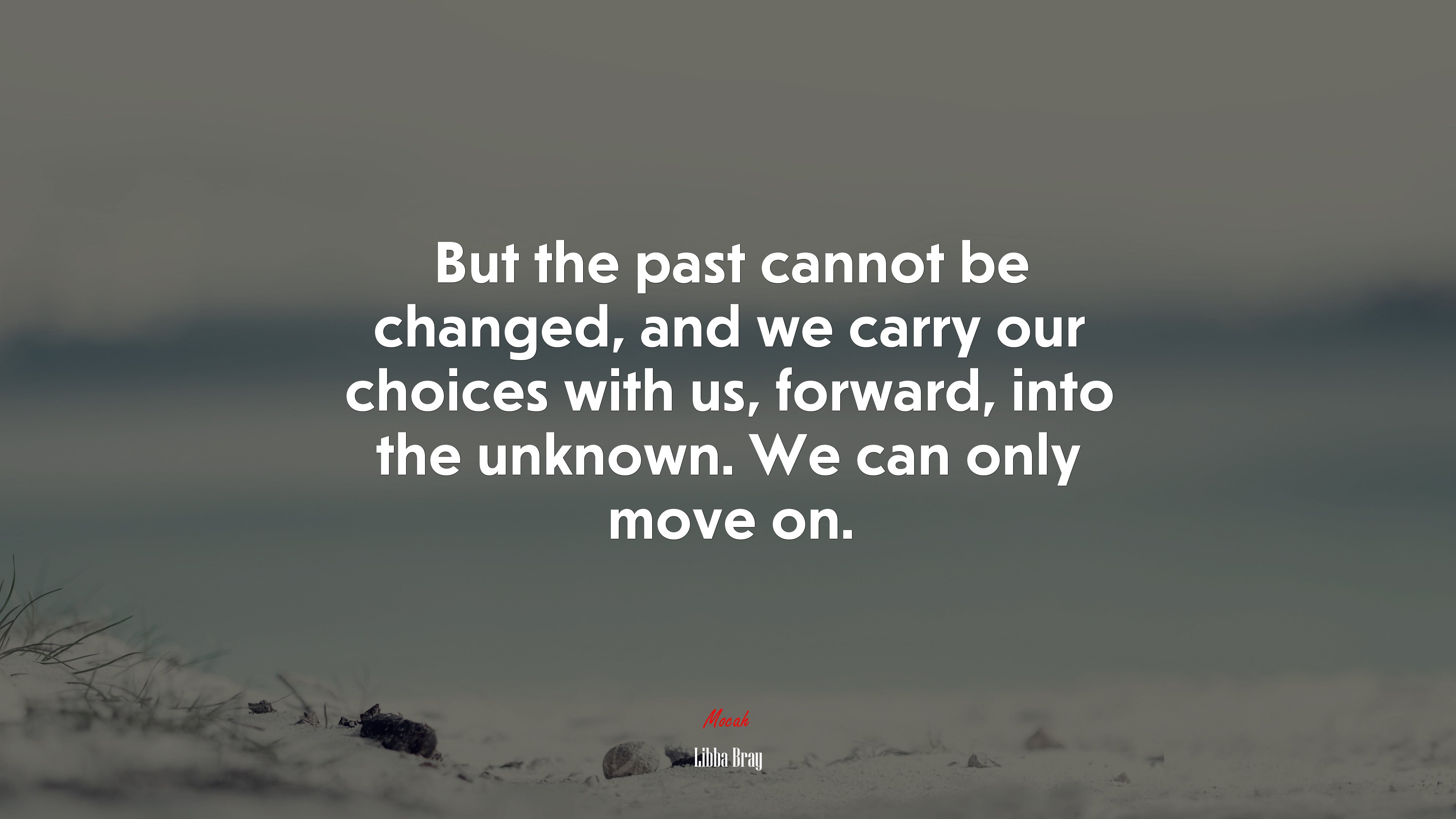 But the past cannot be changed, and we carry our choices with us, forward, into the unknown. We can only move on. | Libba Bray quote HD Wallpaper