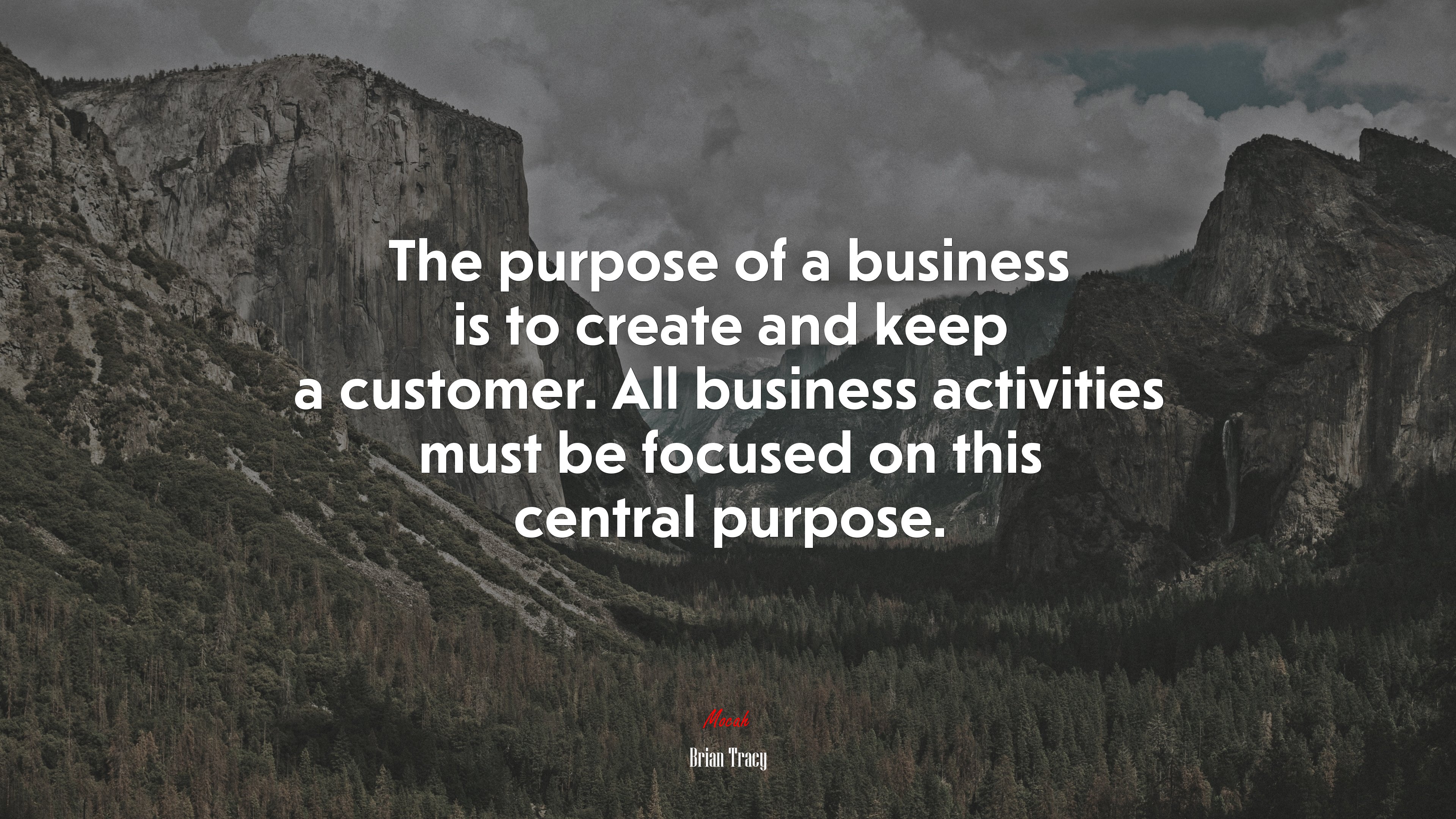 The purpose of a business is to create and keep a customer. All business activities must be focused on this central purpose. | Brian Tracy quote HD Wallpaper