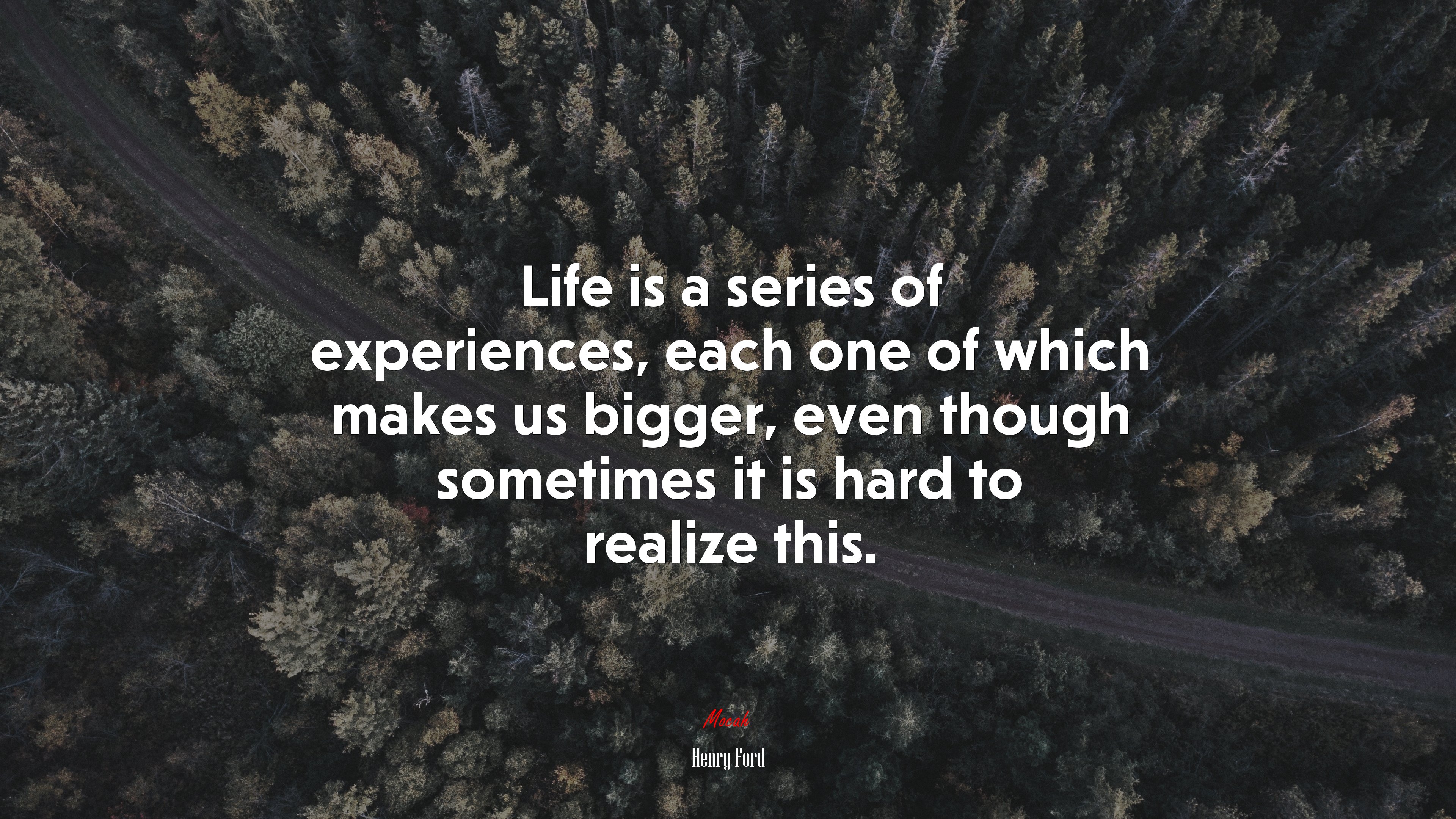 Life is a series of experiences, each one of which makes us bigger, even though sometimes it is hard to realize this. | Henry Ford quote HD Wallpaper