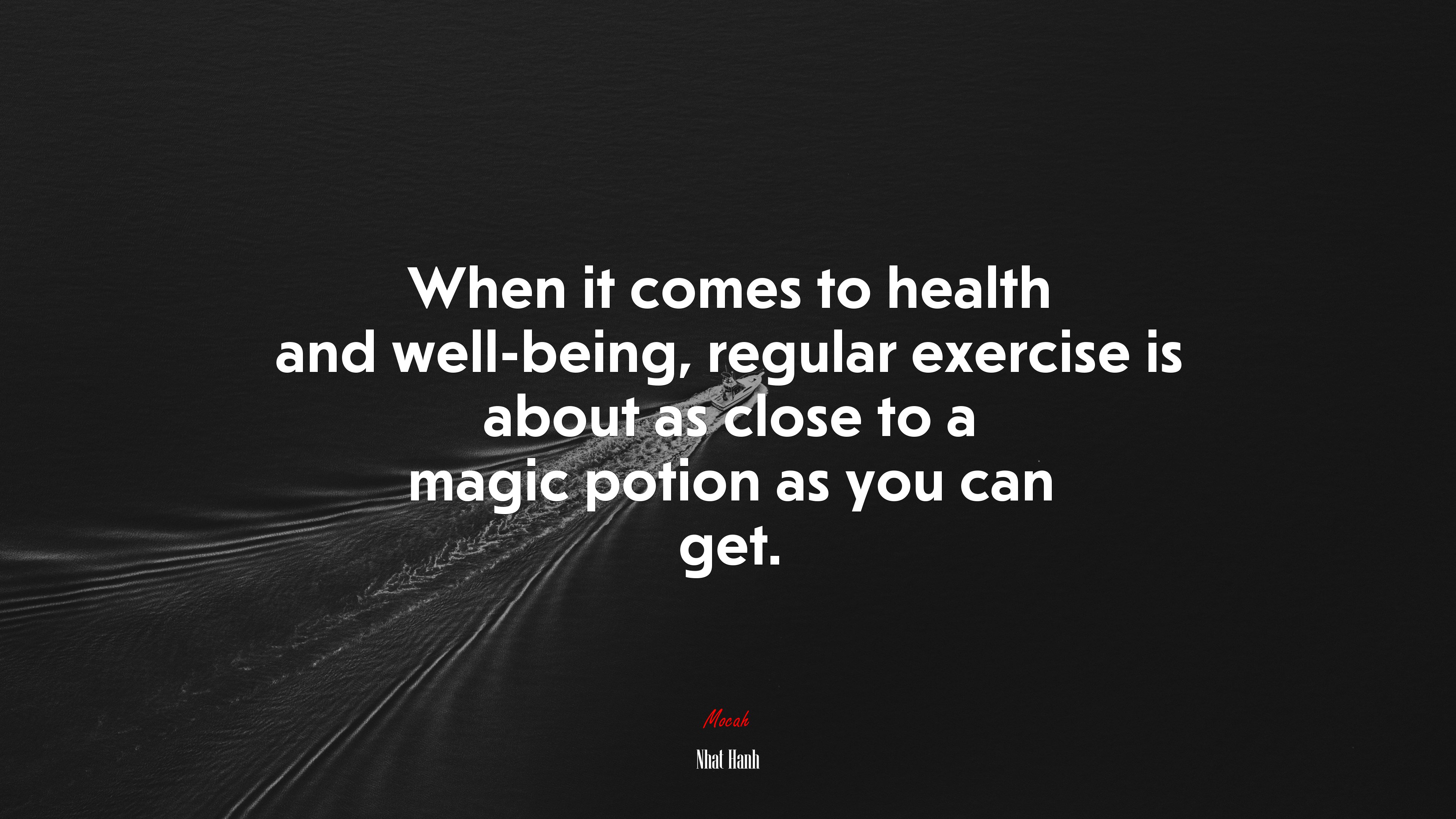 When it comes to health and well-being, regular exercise is about as close to a magic potion as you can get. | Nhat Hanh quote HD Wallpaper