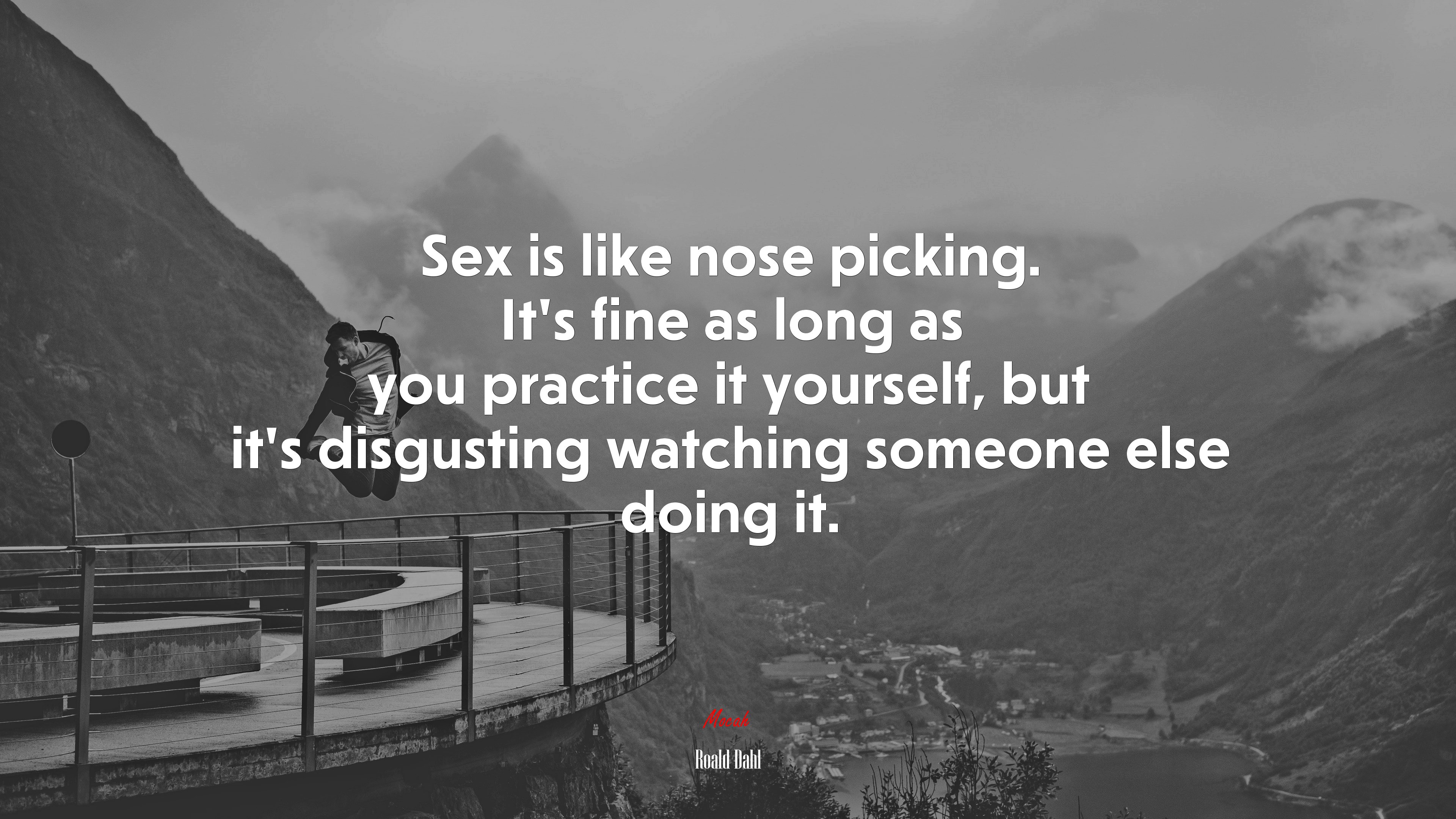 Sex is like nose picking. It’s fine as long as you practice it yourself, but it’s disgusting watching someone else doing it. | Roald Dahl quote HD Wallpaper